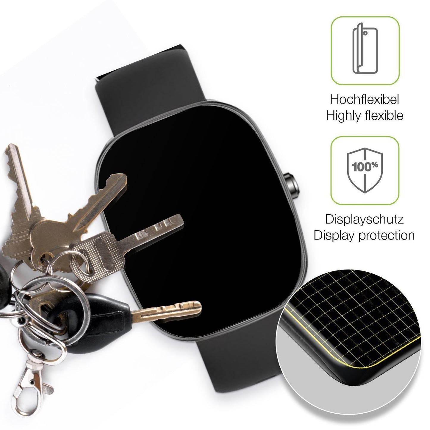 2x Full Cover Schutzfolie matt für UPDEI S5 Smartw (3)