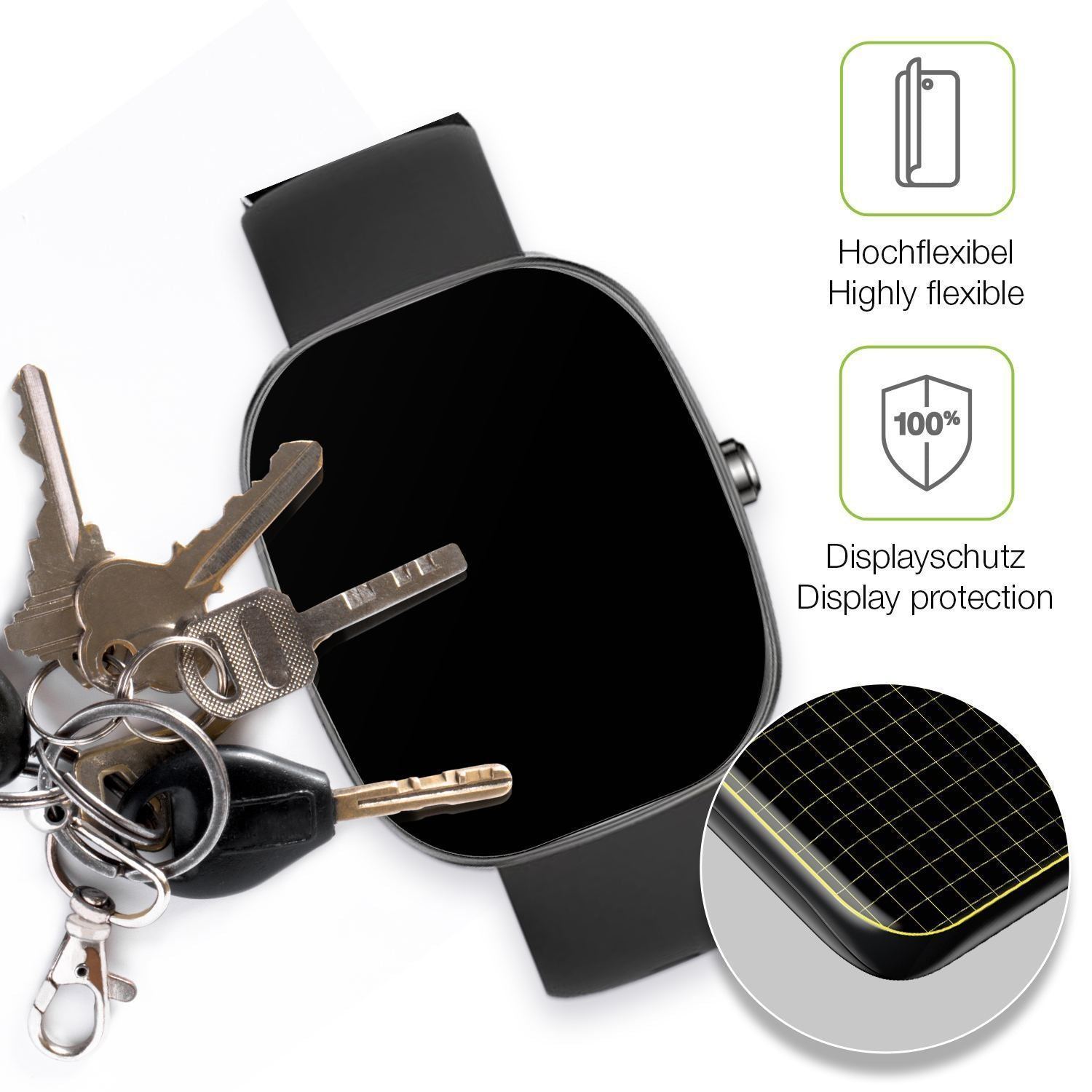 2x Full Cover Schutzfolie matt für UPDEI S5 Smartw (3)