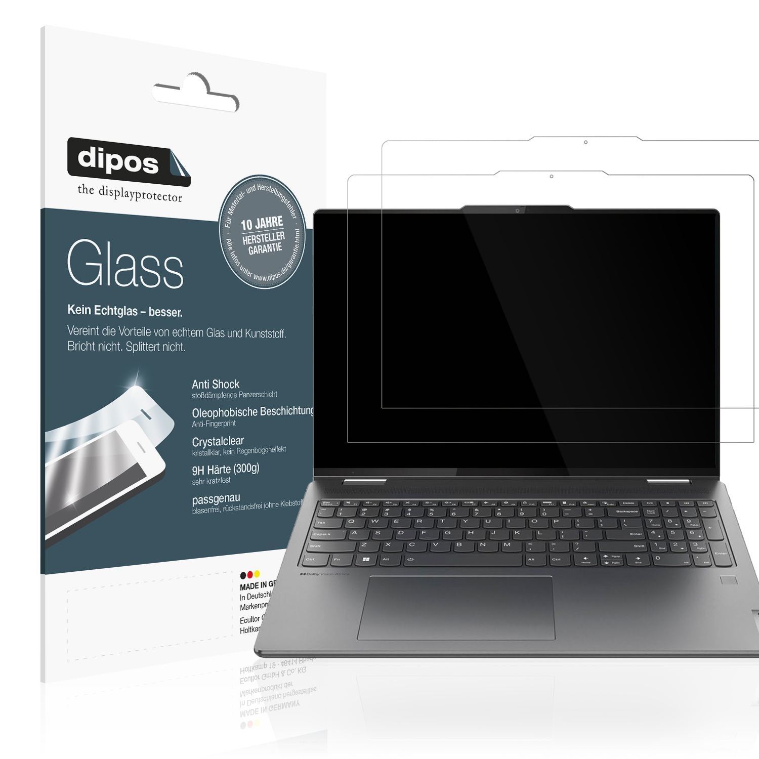 2x 9H Schutzfolie für Lenovo Yoga 7i 10. Gen 16 Zo (1)