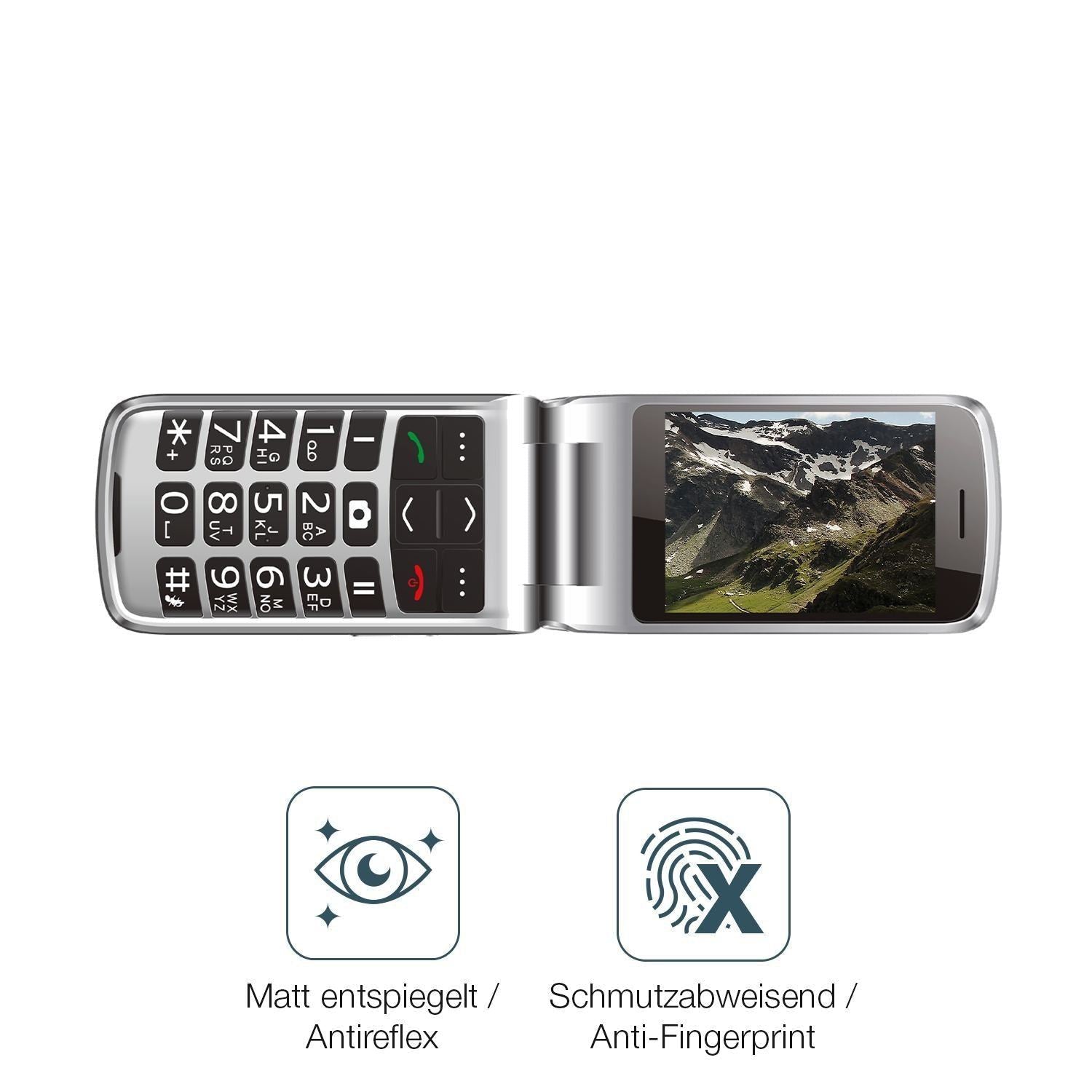 2x 9H Schutzfolie matt für Bea-fon SL646 Panzerfol (5)