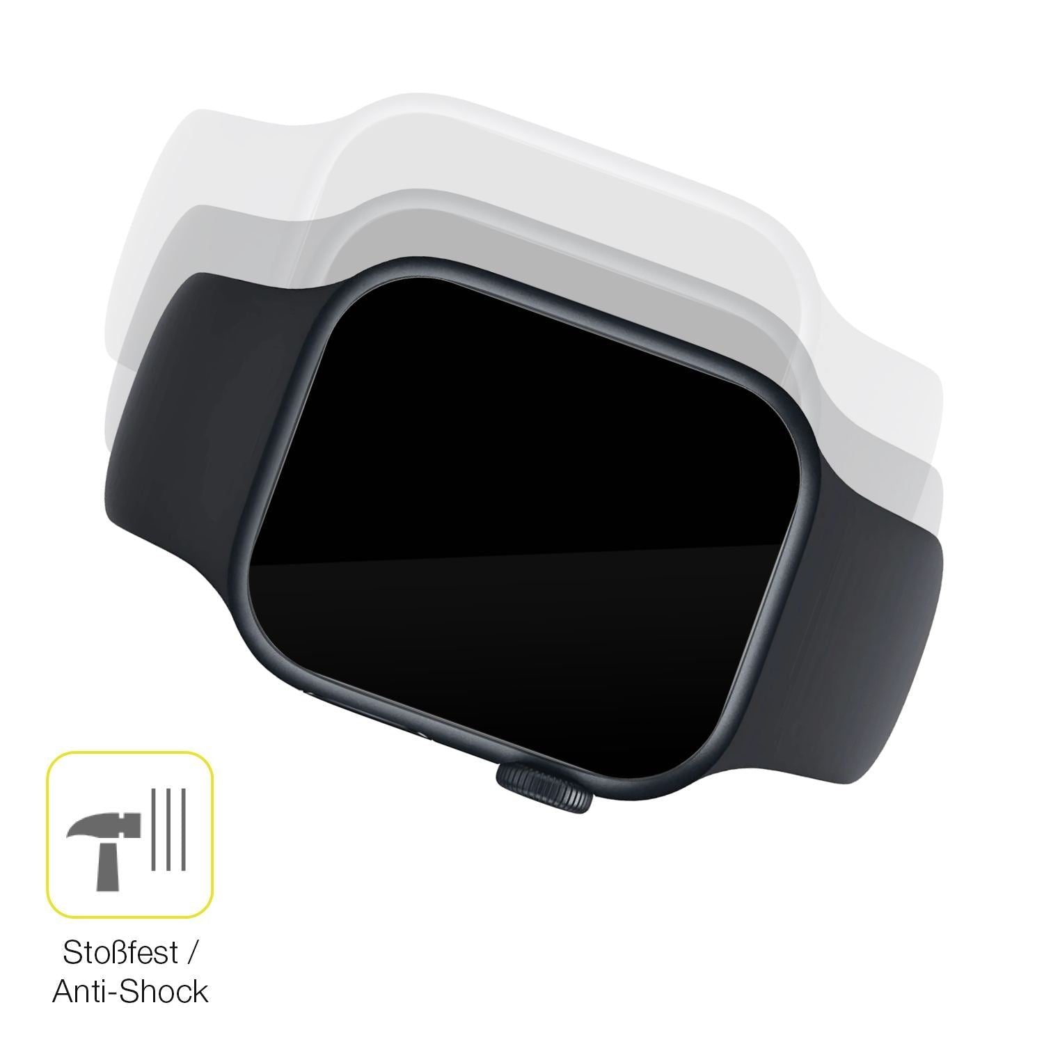 2x 3D Full Cover Schutzfolie für Apple Watch Serie (4)