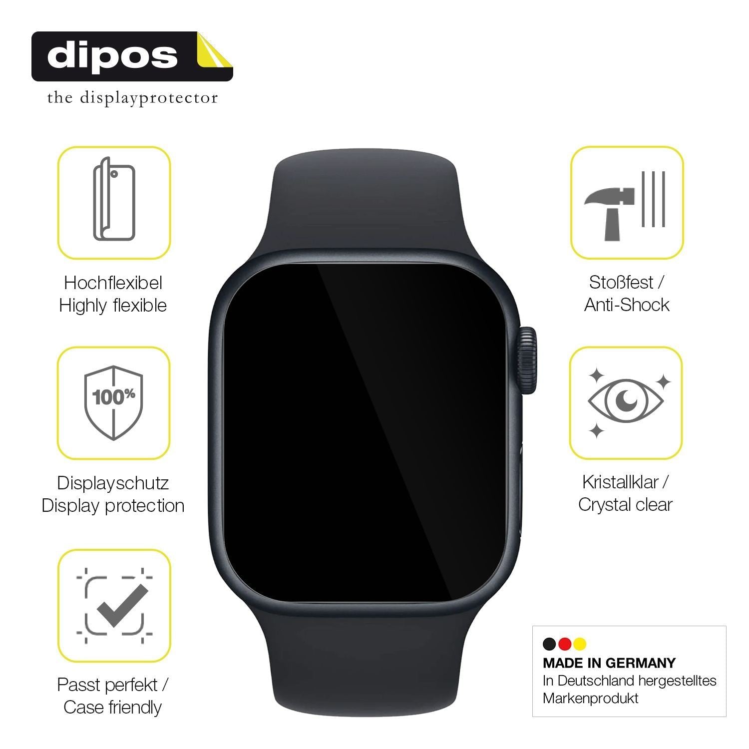 2x 3D Full Cover Schutzfolie für Apple Watch Serie (7)