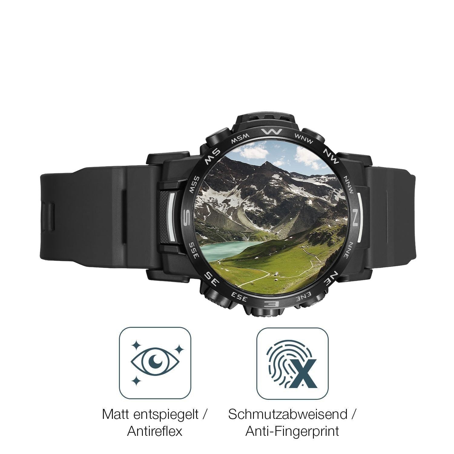 2x 9H Schutzfolie matt für Casio PRW-35Y-1B Panzer (5)