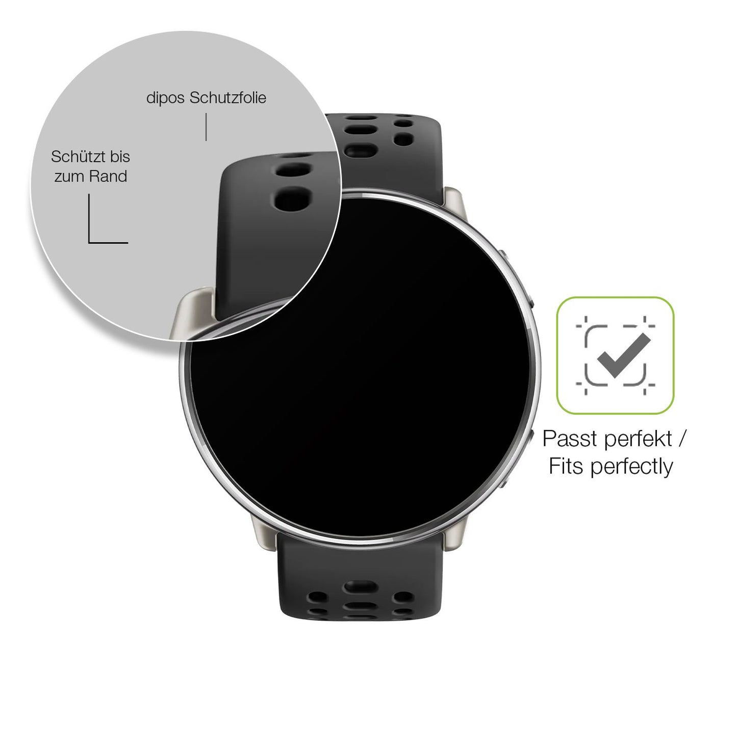 2x Full Cover Schutzfolie matt für Amazfit Active  (6)