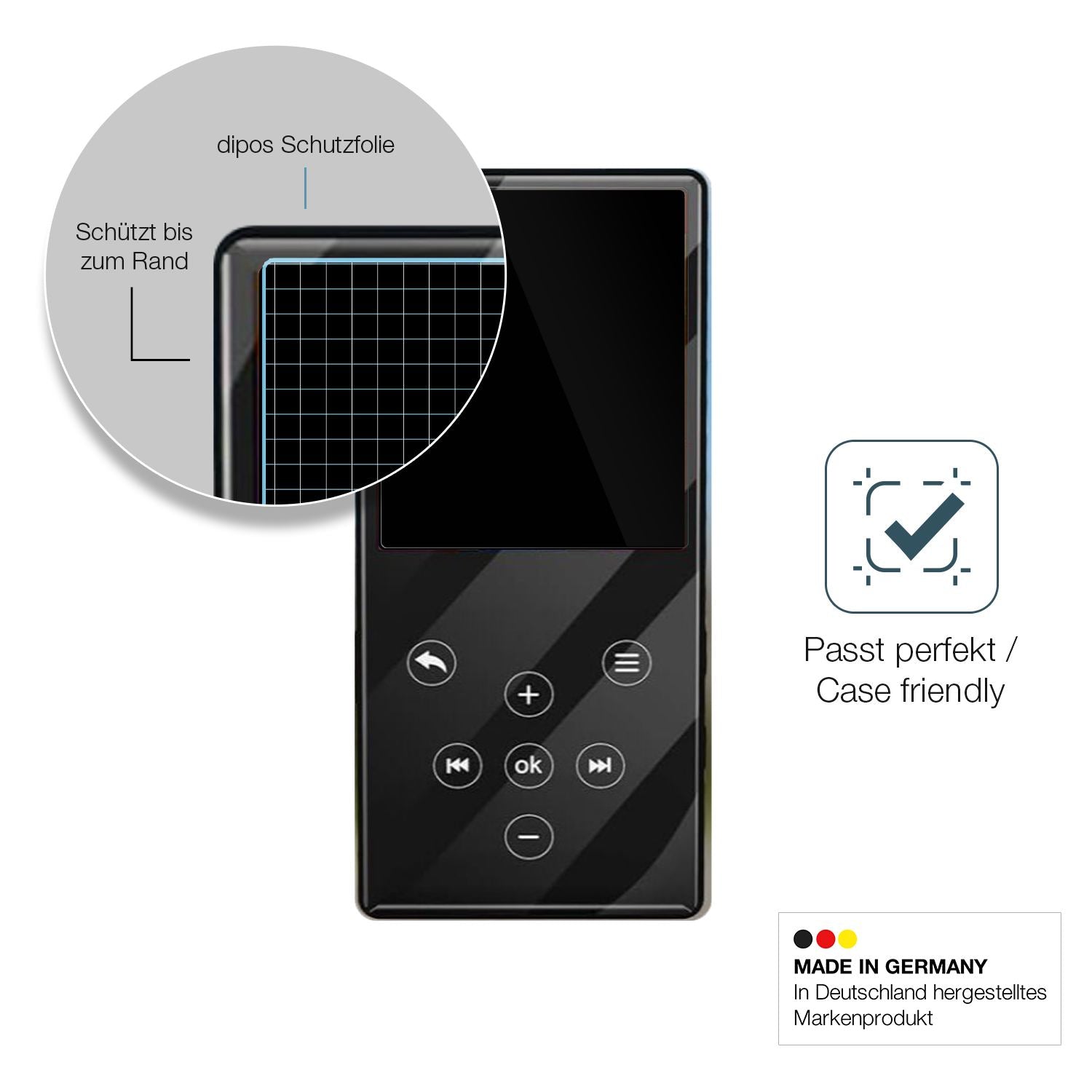 2x 9H Schutzfolie für Gueray Q9 MP3-Player Panzerf (6)