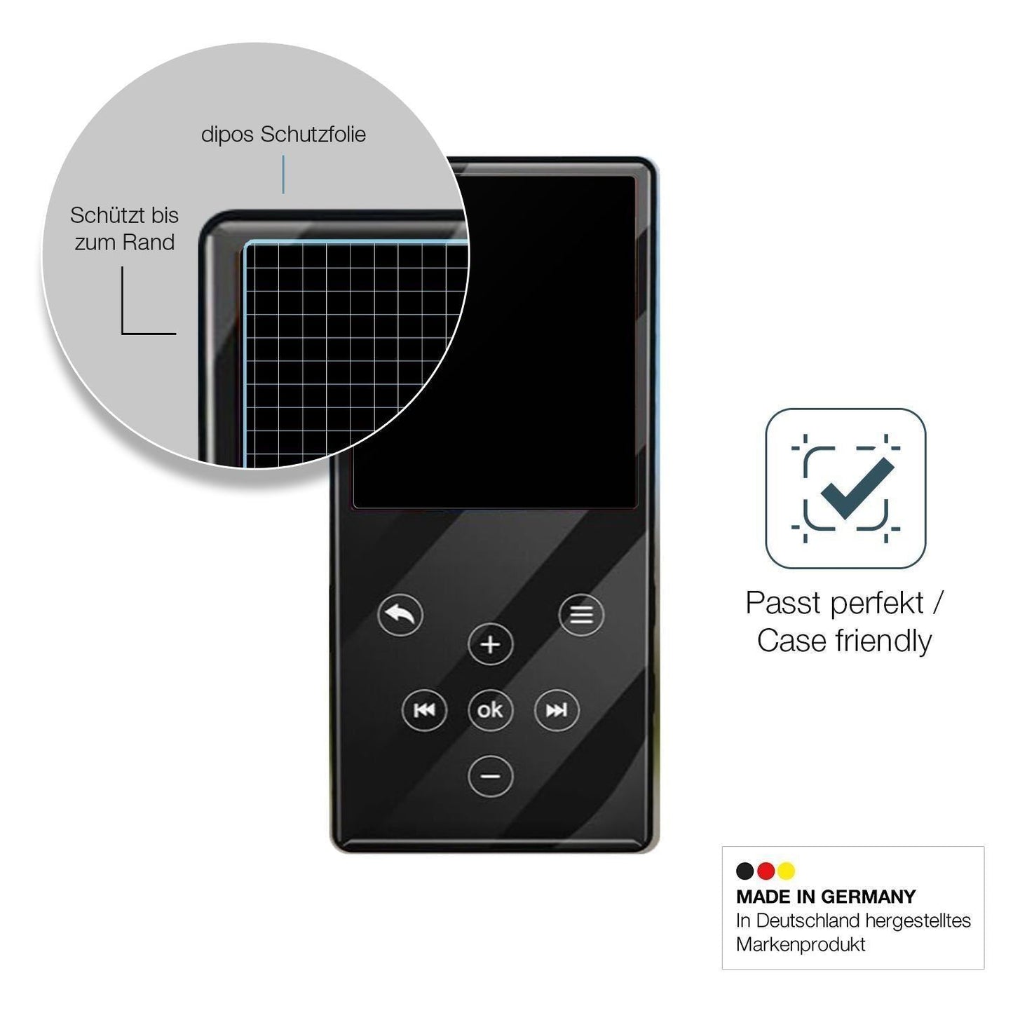 2x 9H Schutzfolie matt für Gueray Q9 MP3-Player Pa (6)