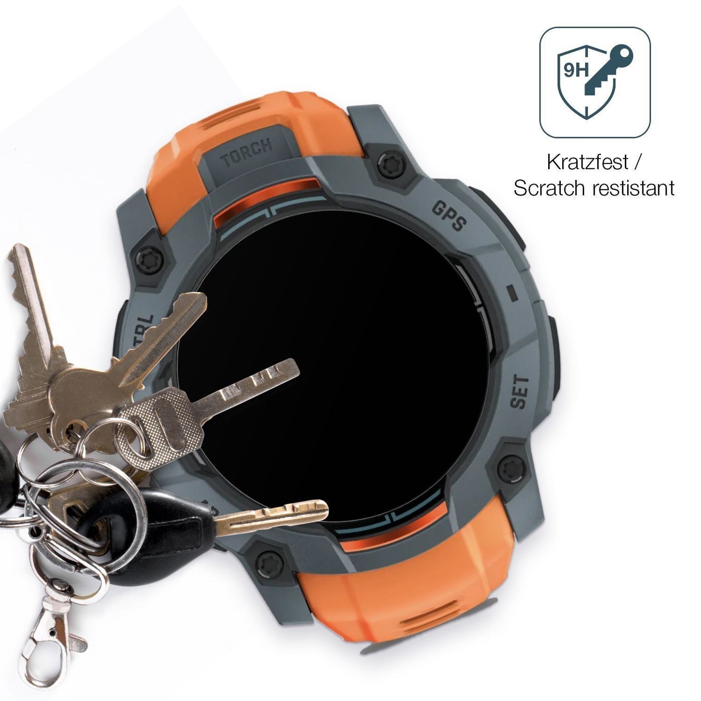 2x 9H Schutzfolie matt für Garmin Instinct 3 AMOLE (3)