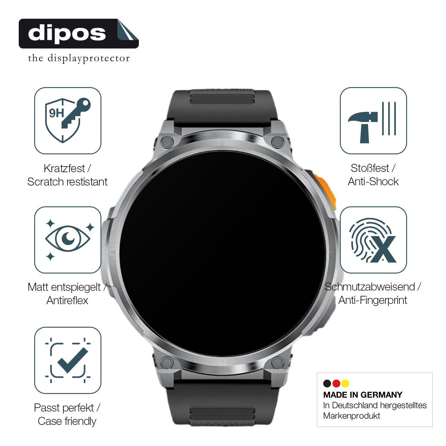 2x 9H Schutzfolie matt für FOXBOX FV6 Smartwatch 1 (7)