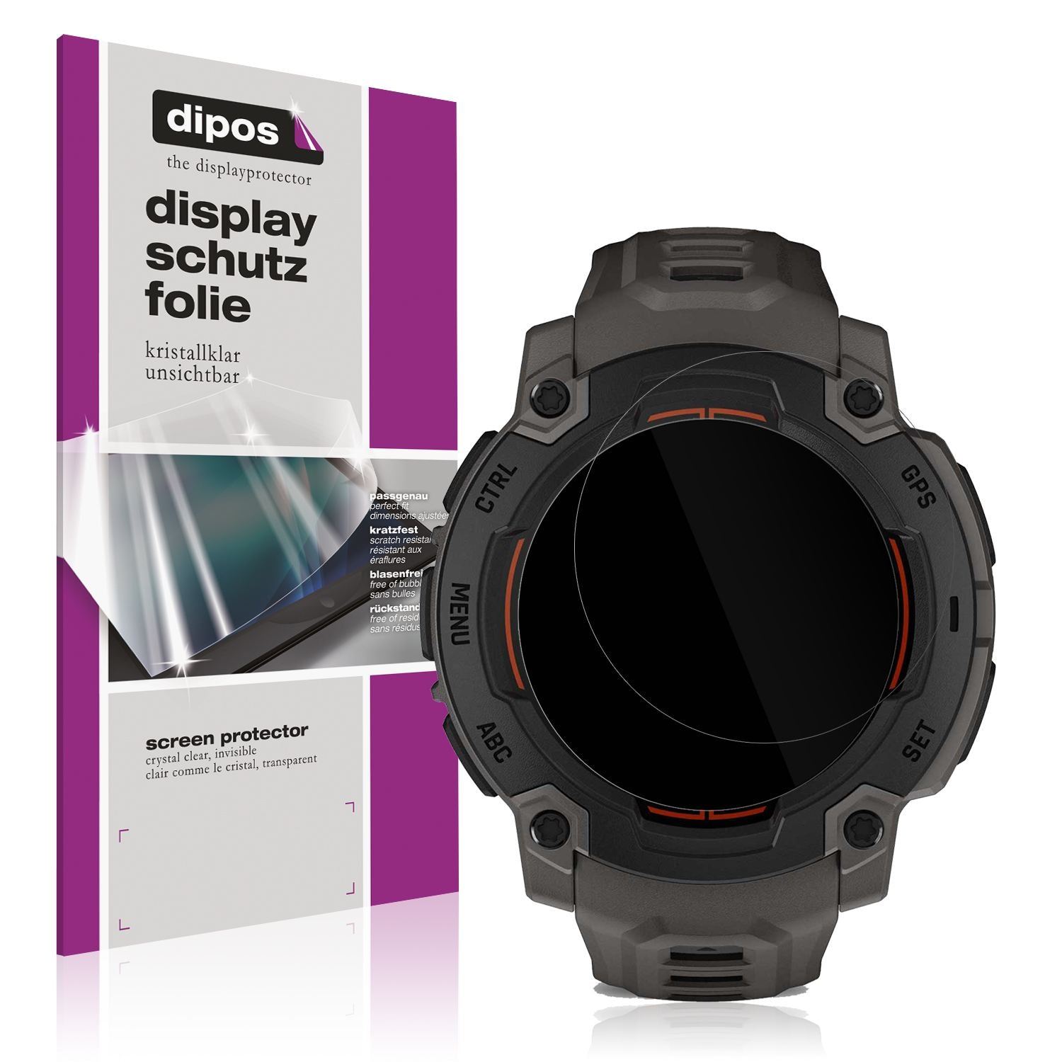 6x Schutzfolie klar für Garmin Instinct E 45mm Dis (1)