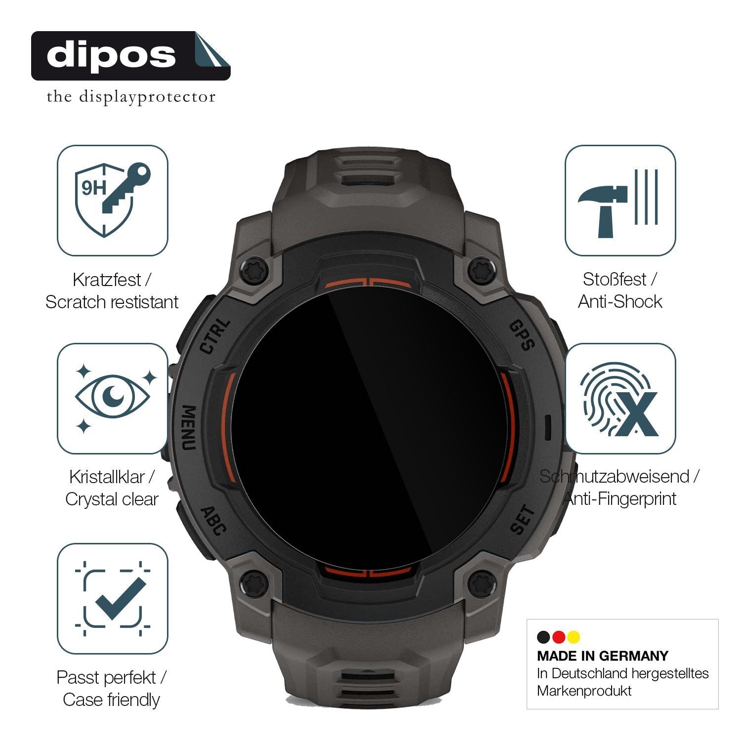 2x 9H Schutzfolie für Garmin Instinct E 40mm Panze (7)