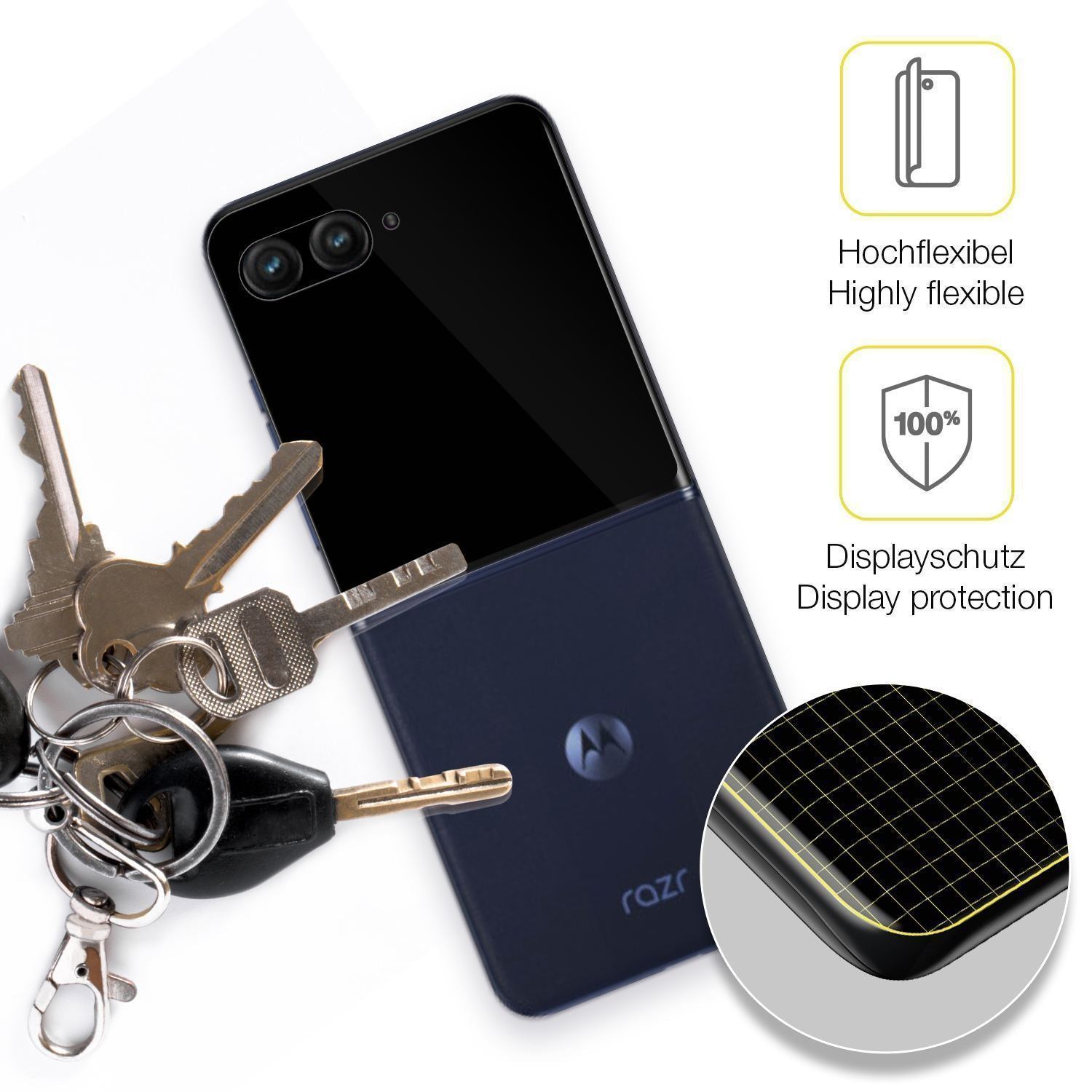 2x 3D Full Cover Schutzfolie für Motorola razr50 U (3)