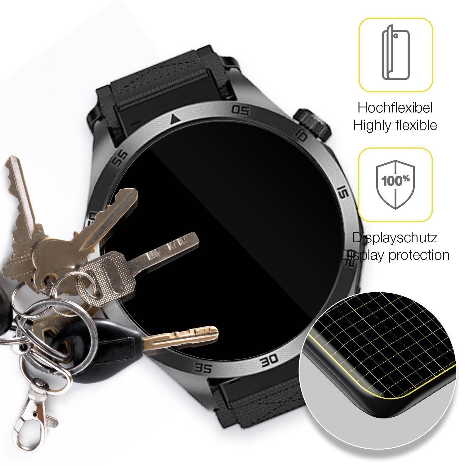 2x 3D Full Cover Schutzfolie für Knauermann Pro 3  (3)