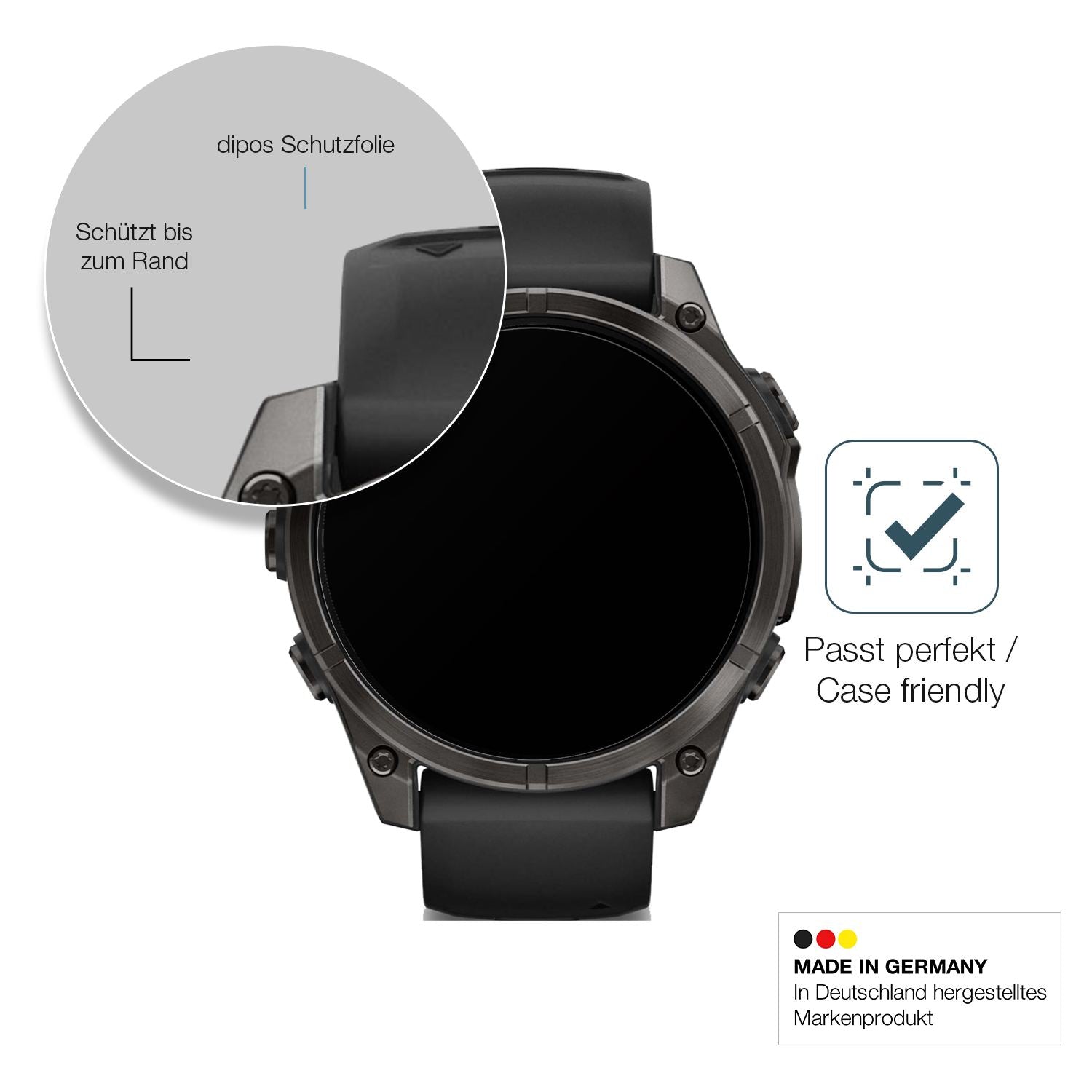 2x 9H Schutzfolie matt für Garmin Tactix 8 51mm AM (6)
