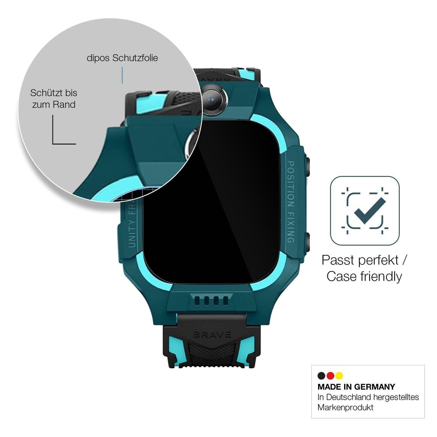 2x 9H Schutzfolie für xO Kids Smartwatch H100 Panz (6)