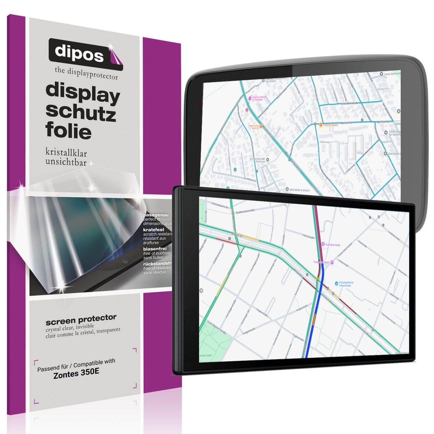 2x Schutzfolie klar für Zontes 350E Display-Schutz (1)