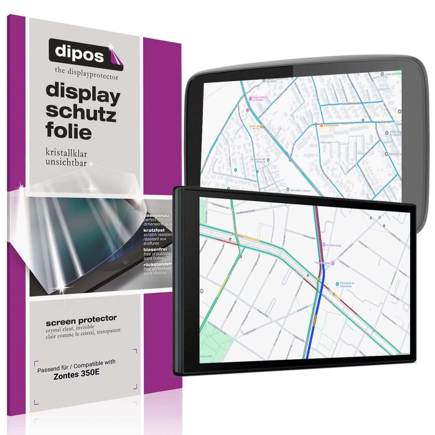 2x Schutzfolie klar für Zontes 350E Display-Schutz (1)
