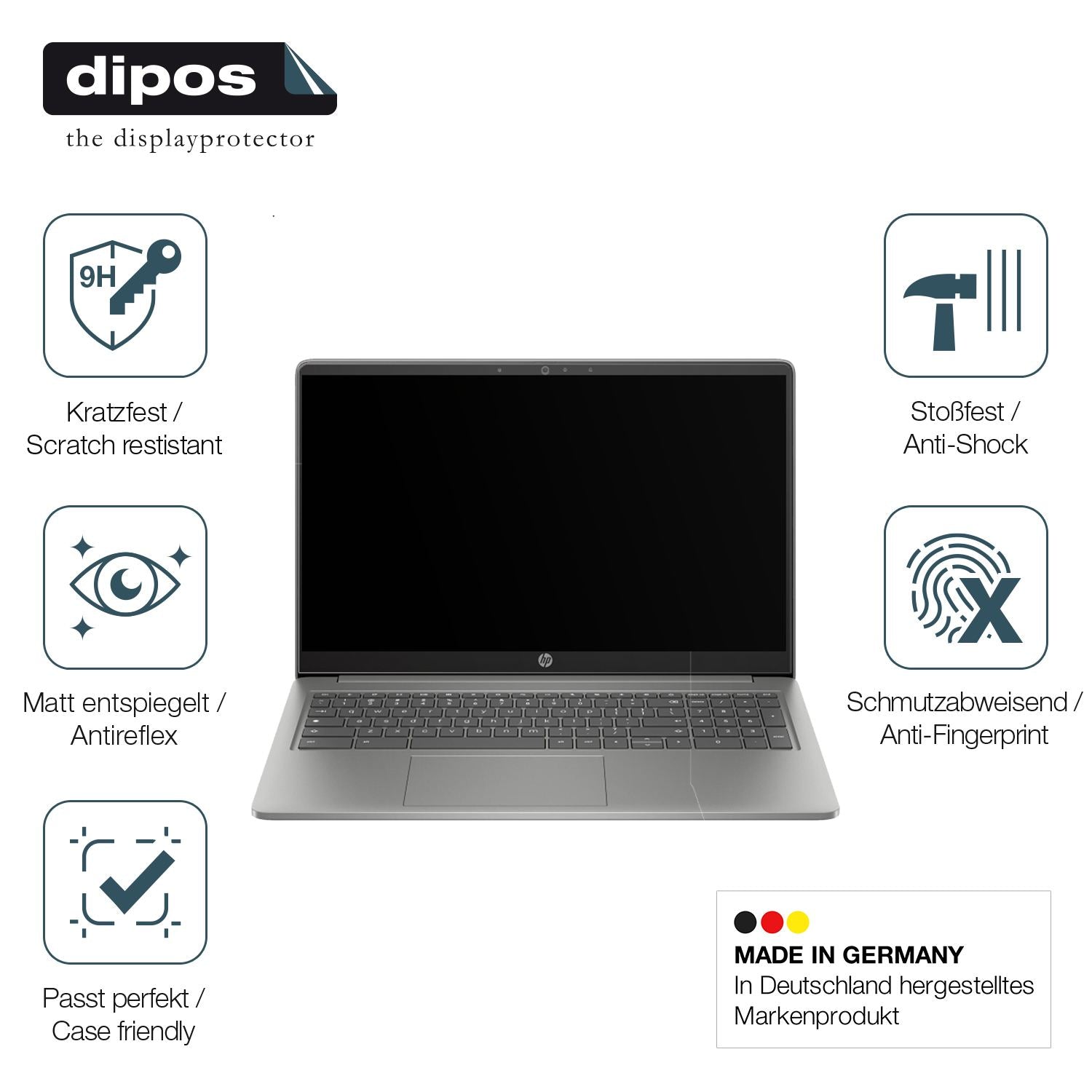 2x 9H Schutzfolie matt für HP Chromebook Plus 15a- (7)