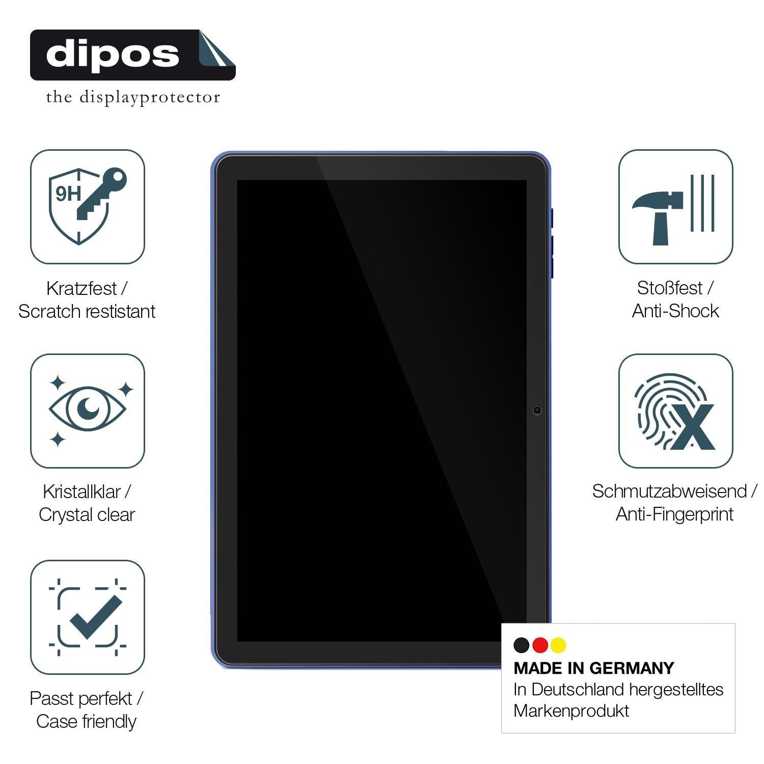 2x 9H Schutzfolie für Pritom 10 Zoll Tablet Panzer (7)