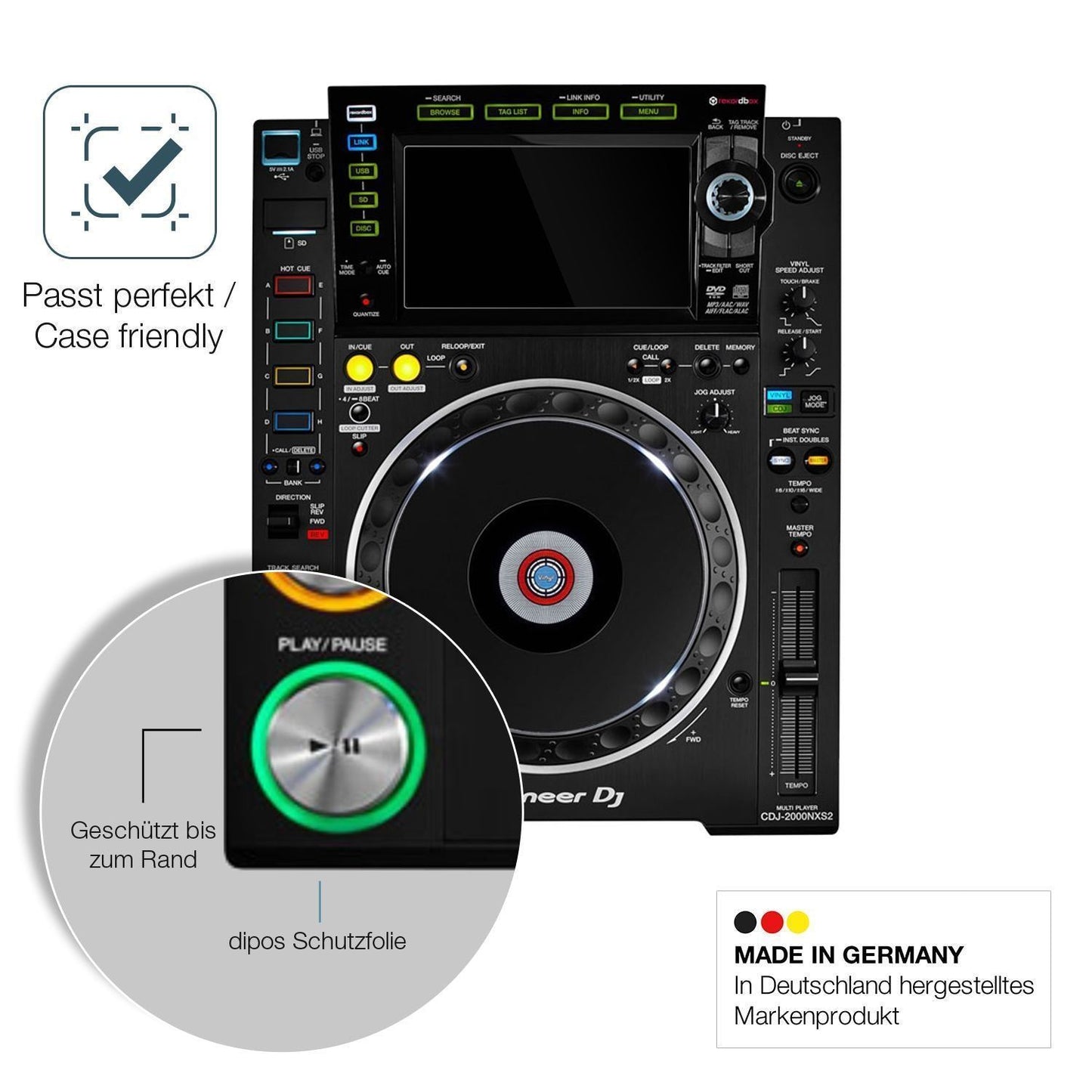 2x 9H Schutzfolie für Pioneer CDJ-2000NXS2 Display (6)