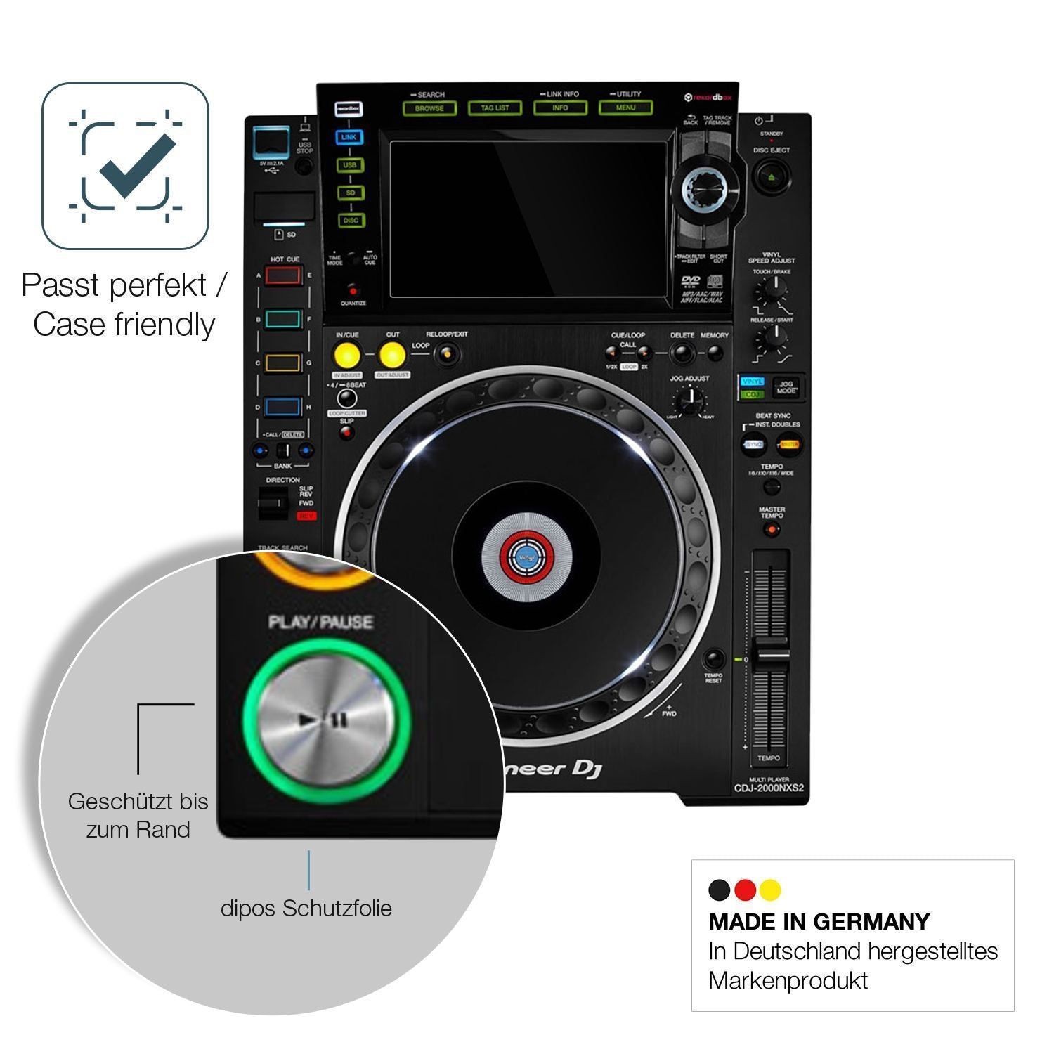 2x 9H Schutzfolie für Pioneer CDJ-2000NXS2 Display (6)