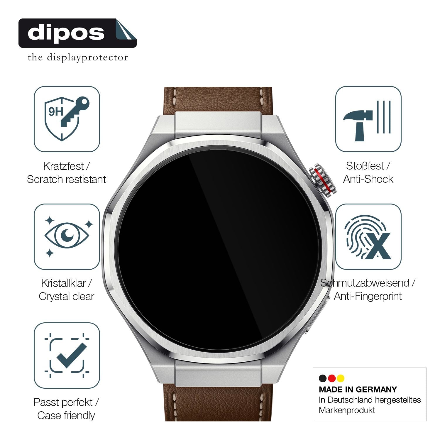 2x 9H Schutzfolie für Honor Watch 5 Ultra Panzerfo (7)