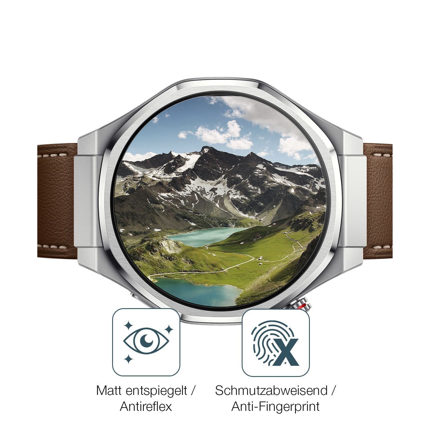 2x 9H Schutzfolie matt für Honor Watch 5 Ultra Pan (5)