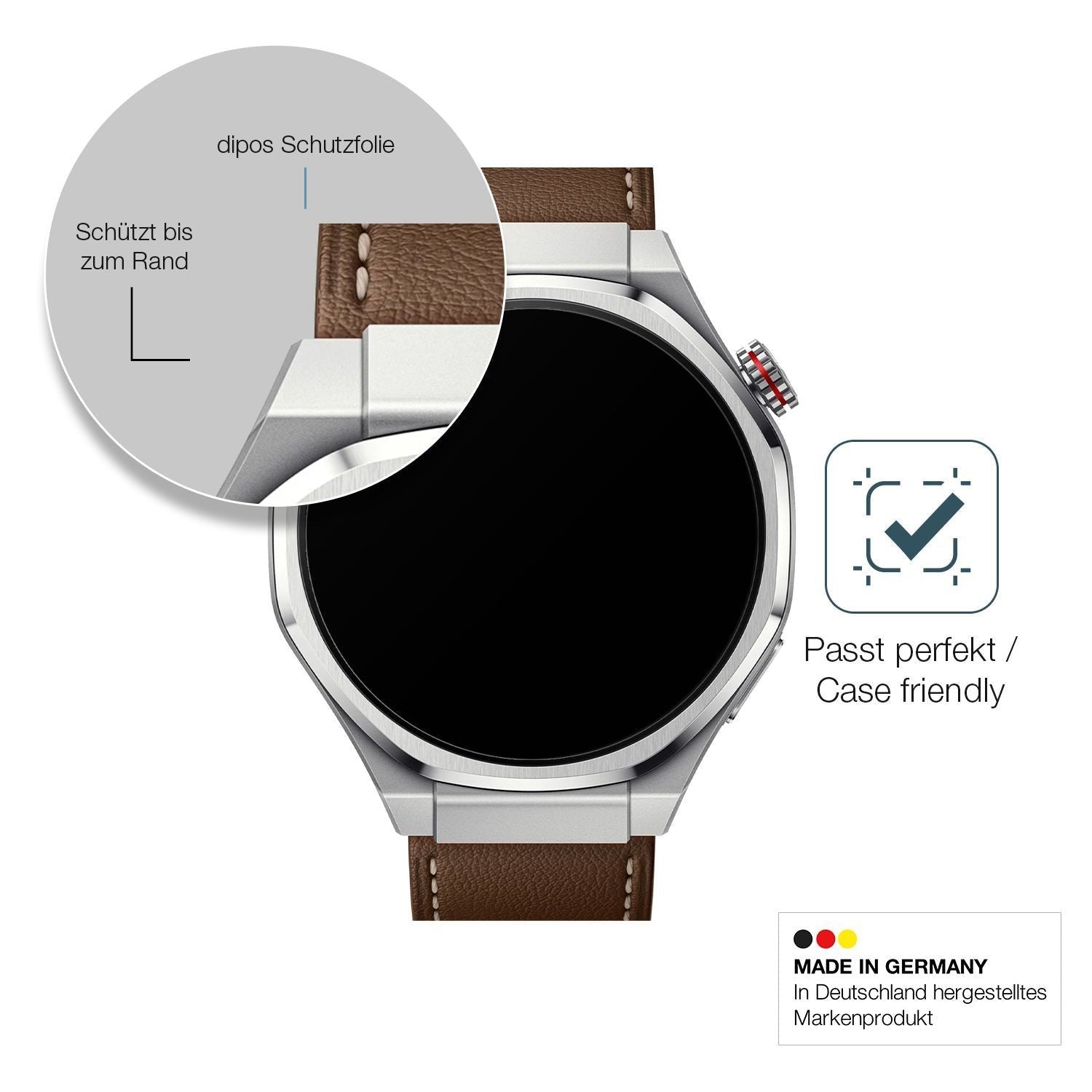 2x 9H Schutzfolie matt für Honor Watch 5 Ultra Pan (6)
