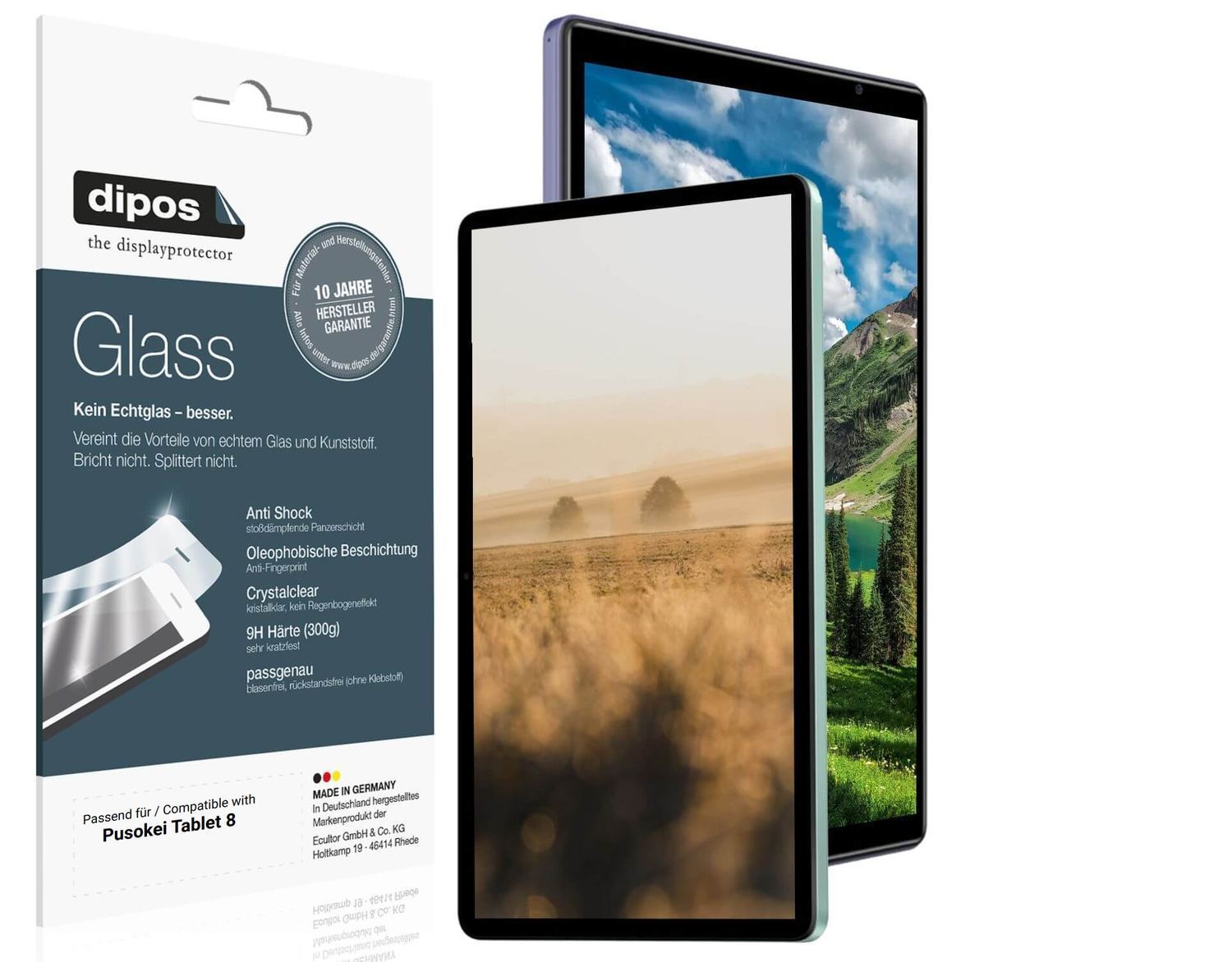 2x 9H Schutzfolie für Pusokei Tablet 8 Panzerfolie (1)