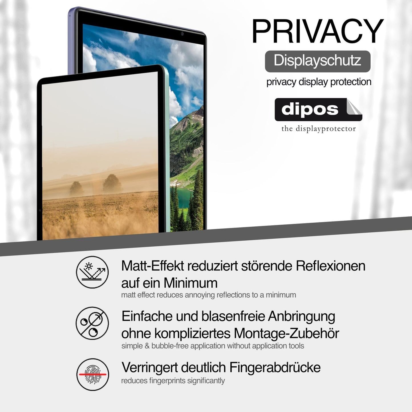 Blickschutzfolie für Wacom Movink 13 matt Schutzfo (4)