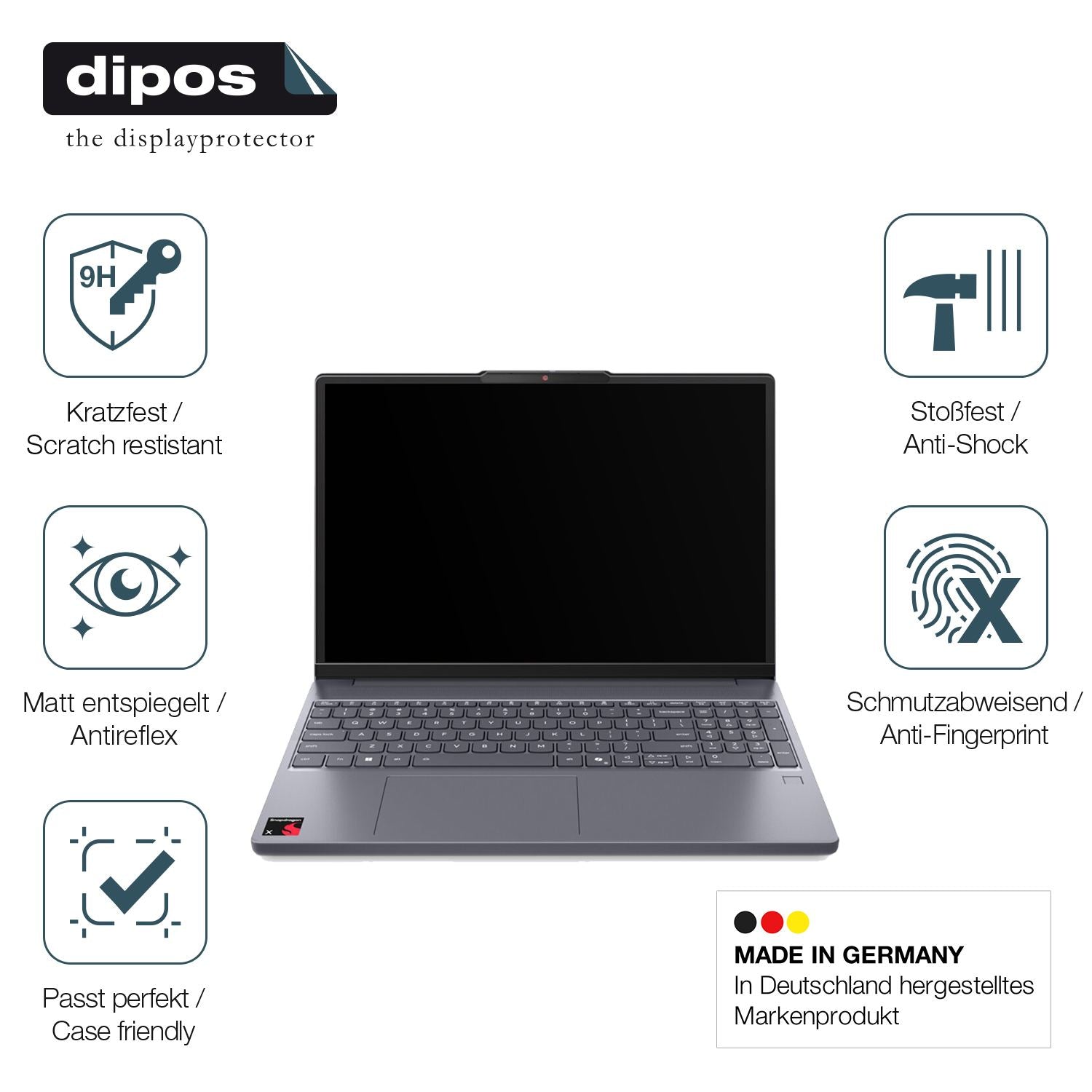 2x 9H Schutzfolie matt für Lenovo IdeaPad Slim 3x  (7)