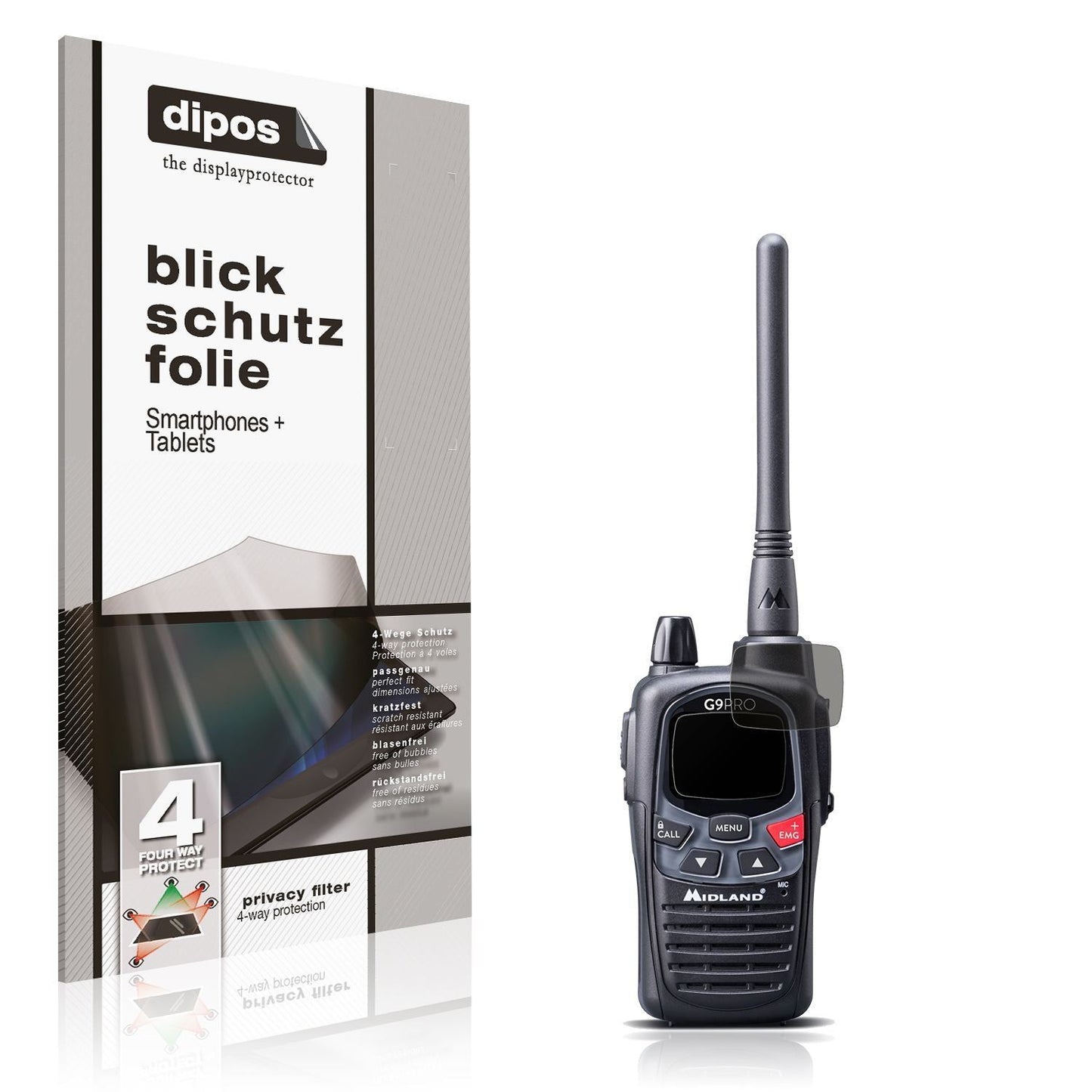 Blickschutzfolie für Midland G9 Pro Funkgerät matt (1)