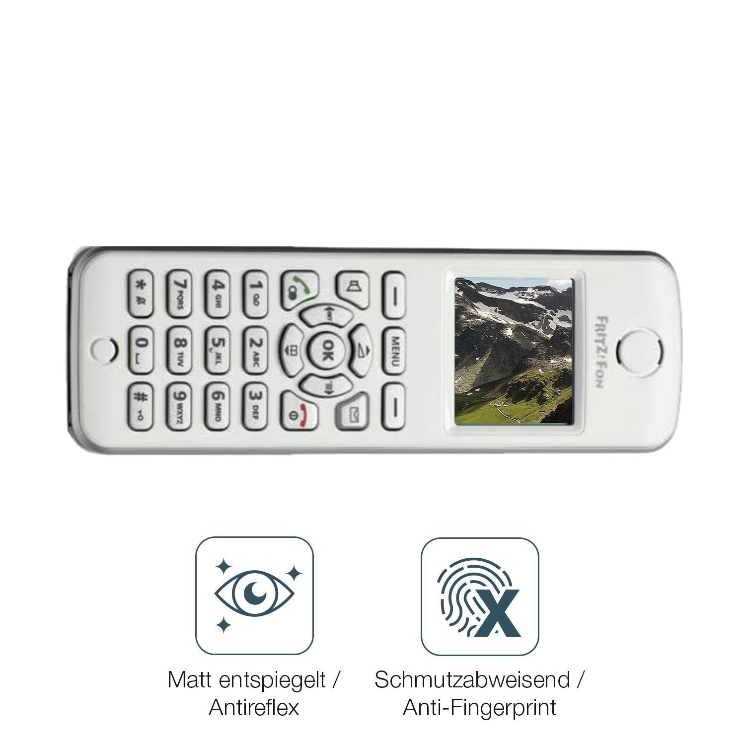 2x 9H Schutzfolie matt für FRITZ! FON M2 Dect Panz (5)