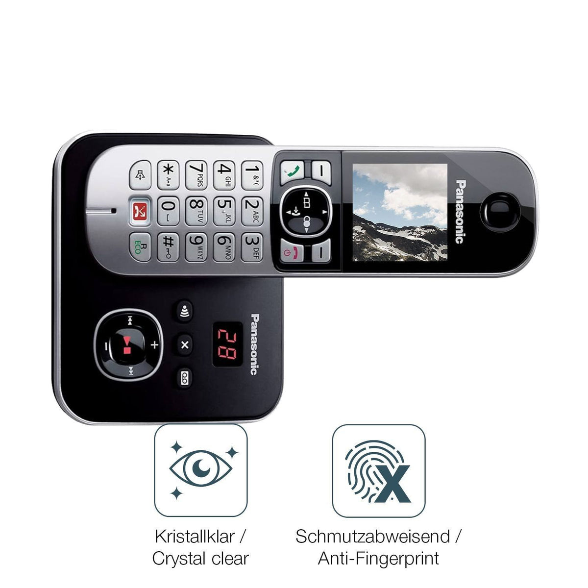 4x Schutzfolie klar für Panasonic KX-TG6861 Displa (4)