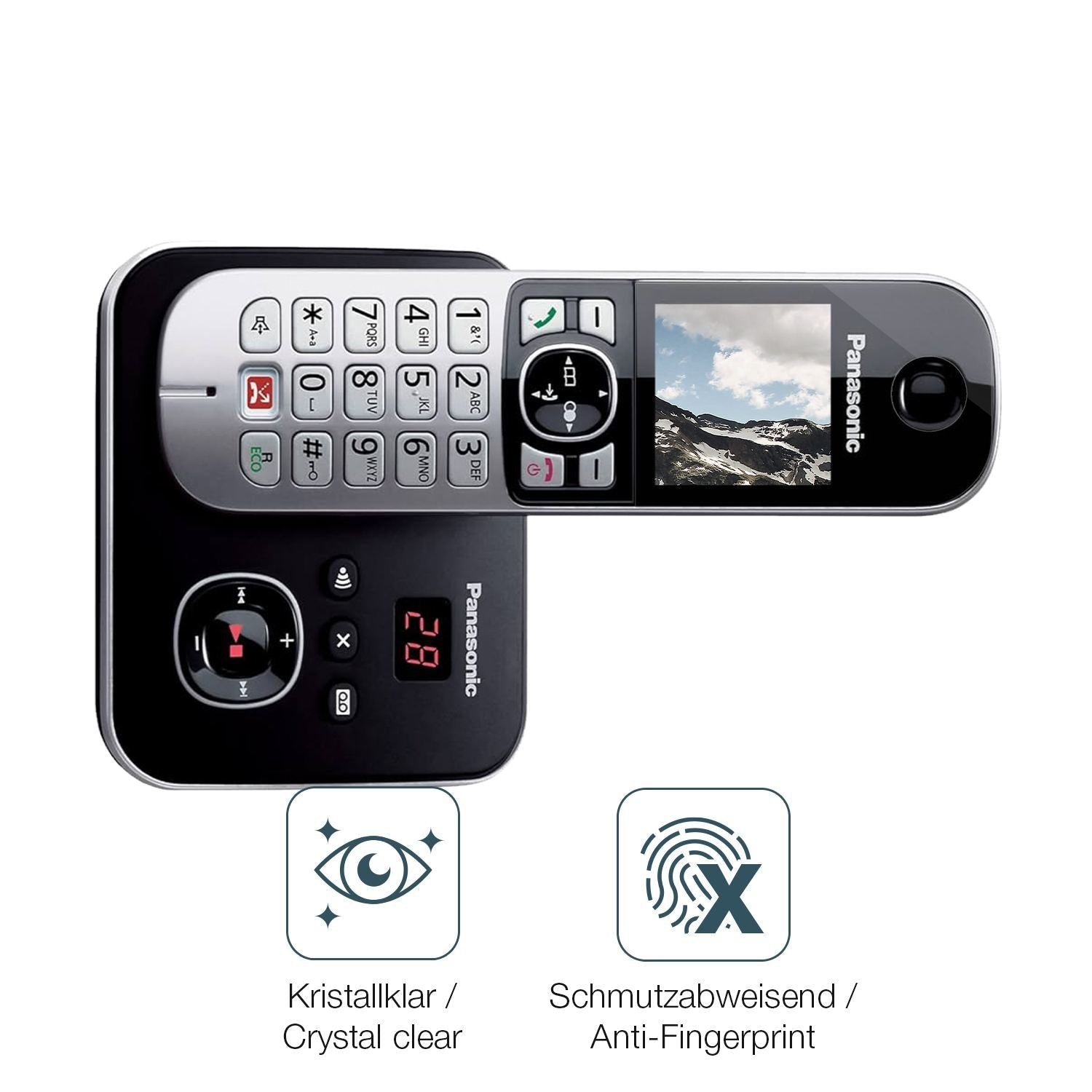2x 9H Schutzfolie für Panasonic KX-TG6861 Panzerfo (5)