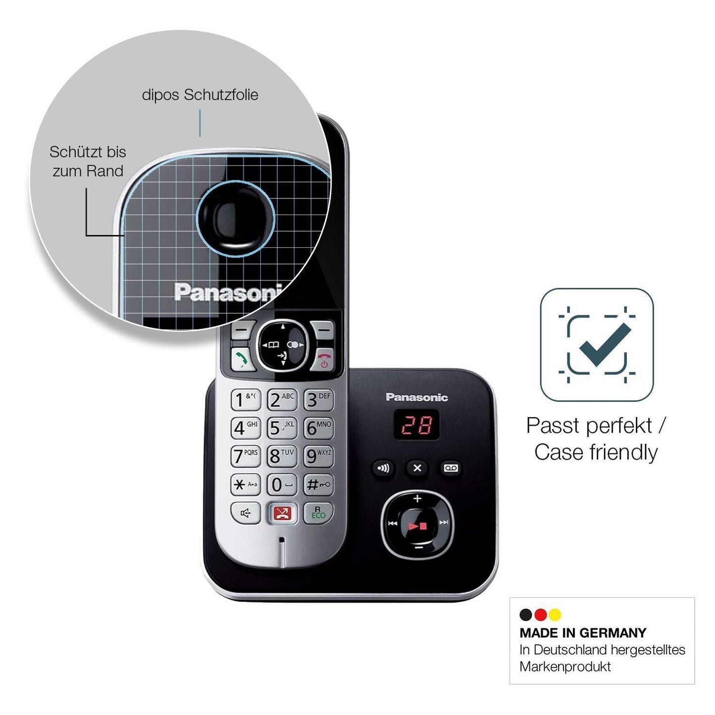 2x 9H Schutzfolie für Panasonic KX-TG6861 Panzerfo (6)