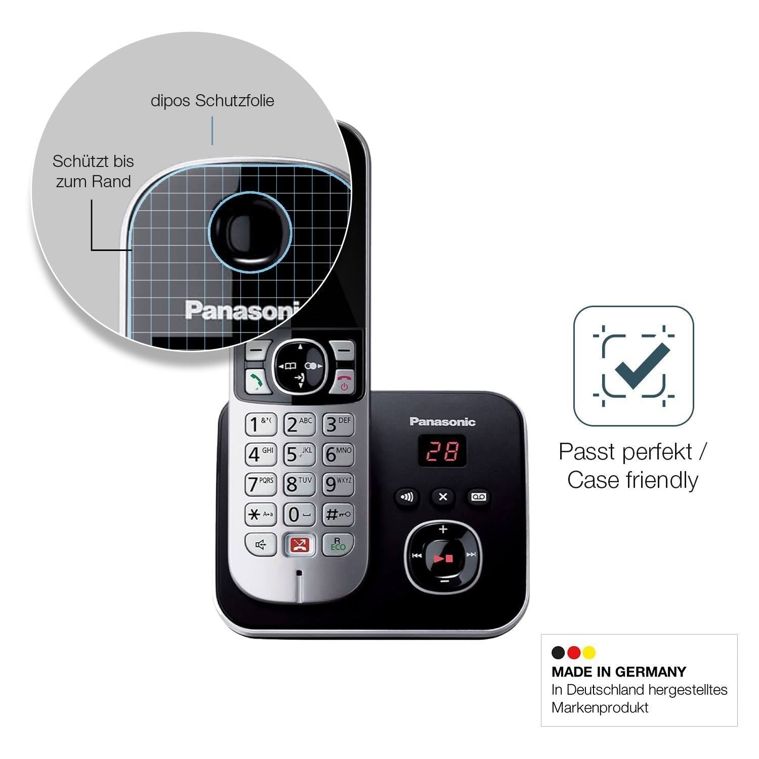 2x 9H Schutzfolie für Panasonic KX-TG6861 Panzerfo (6)