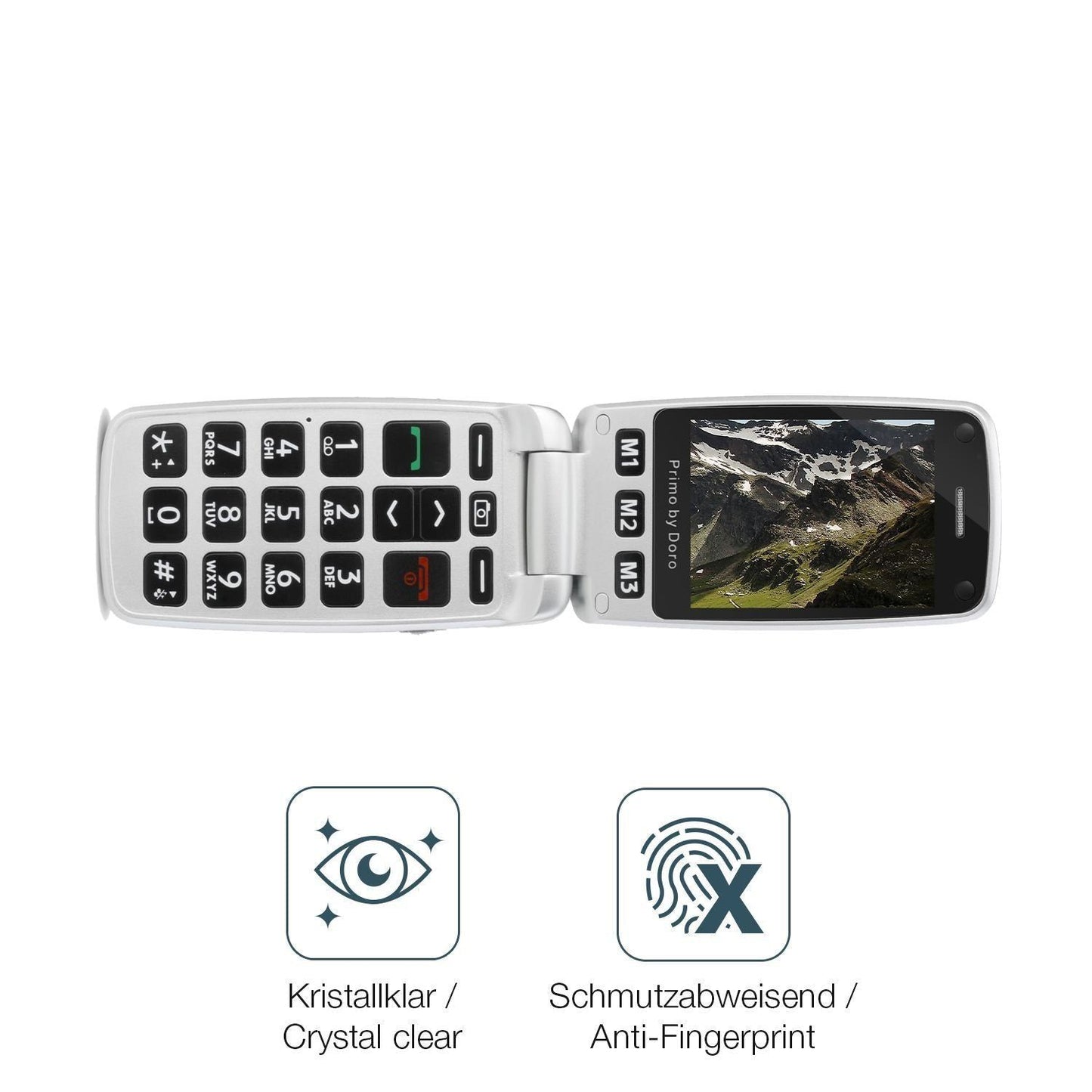 4x Schutzfolie klar für Doro Primo 413 Display-Sch (4)