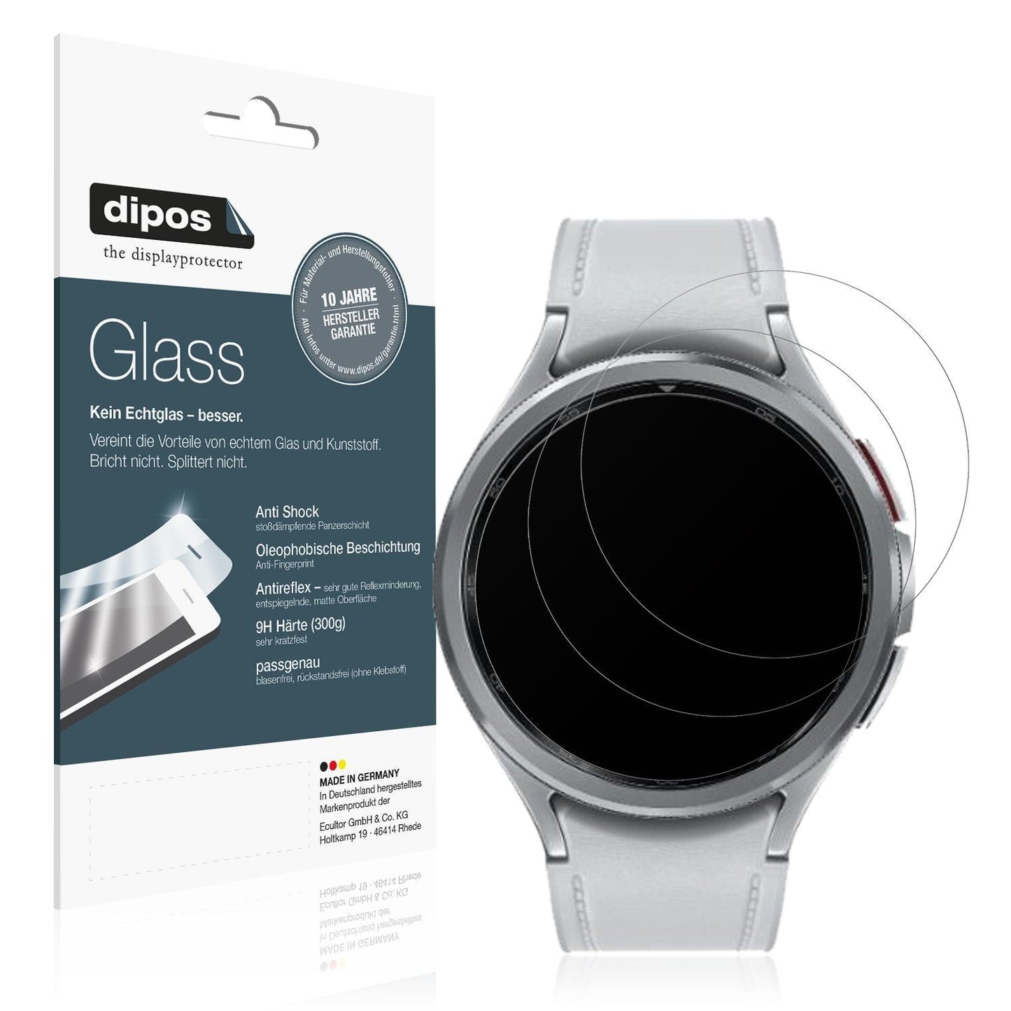 2x 9H Schutzfolie matt für Samsung Galaxy Watch 6  (1)