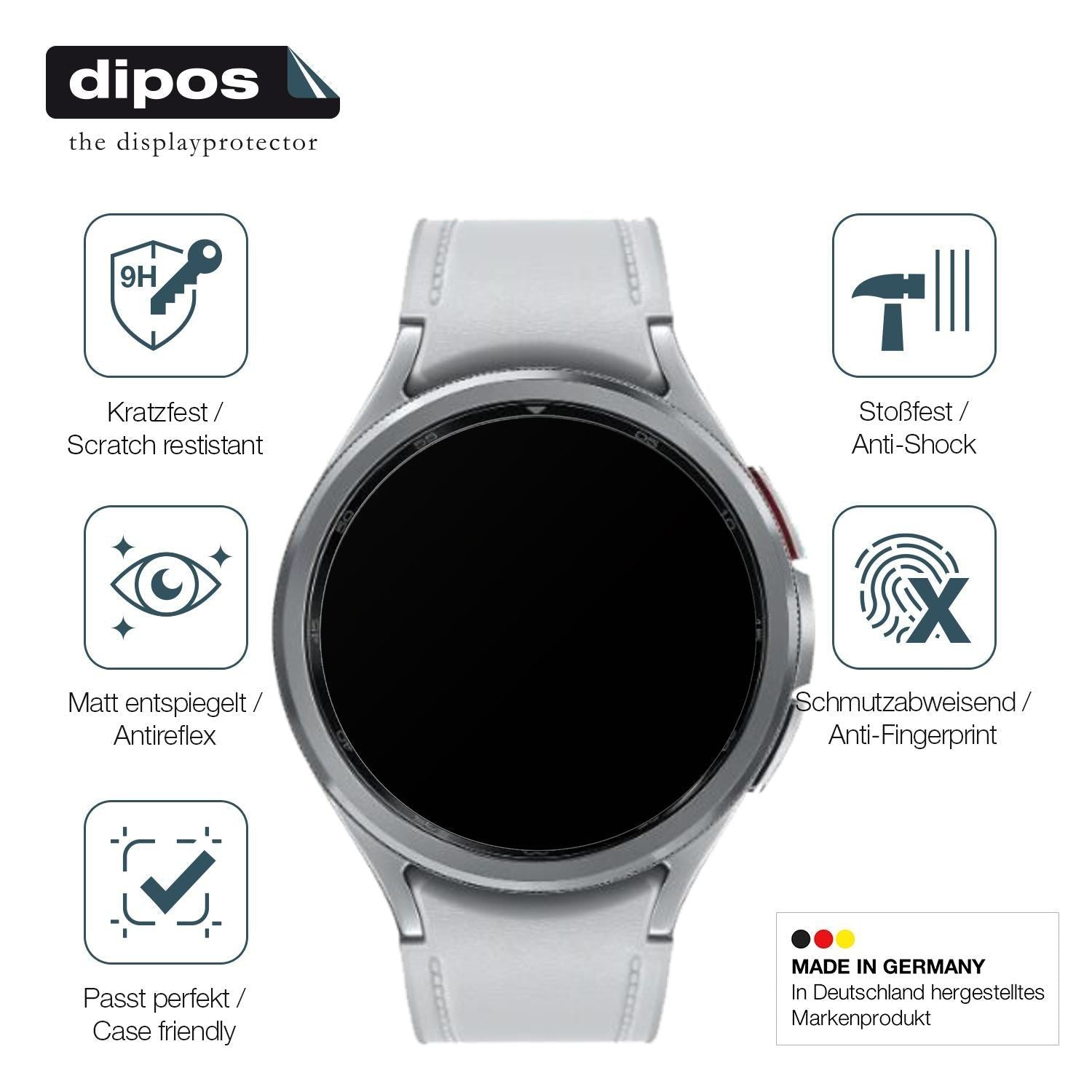2x 9H Schutzfolie matt für Samsung Galaxy Watch 6  (7)