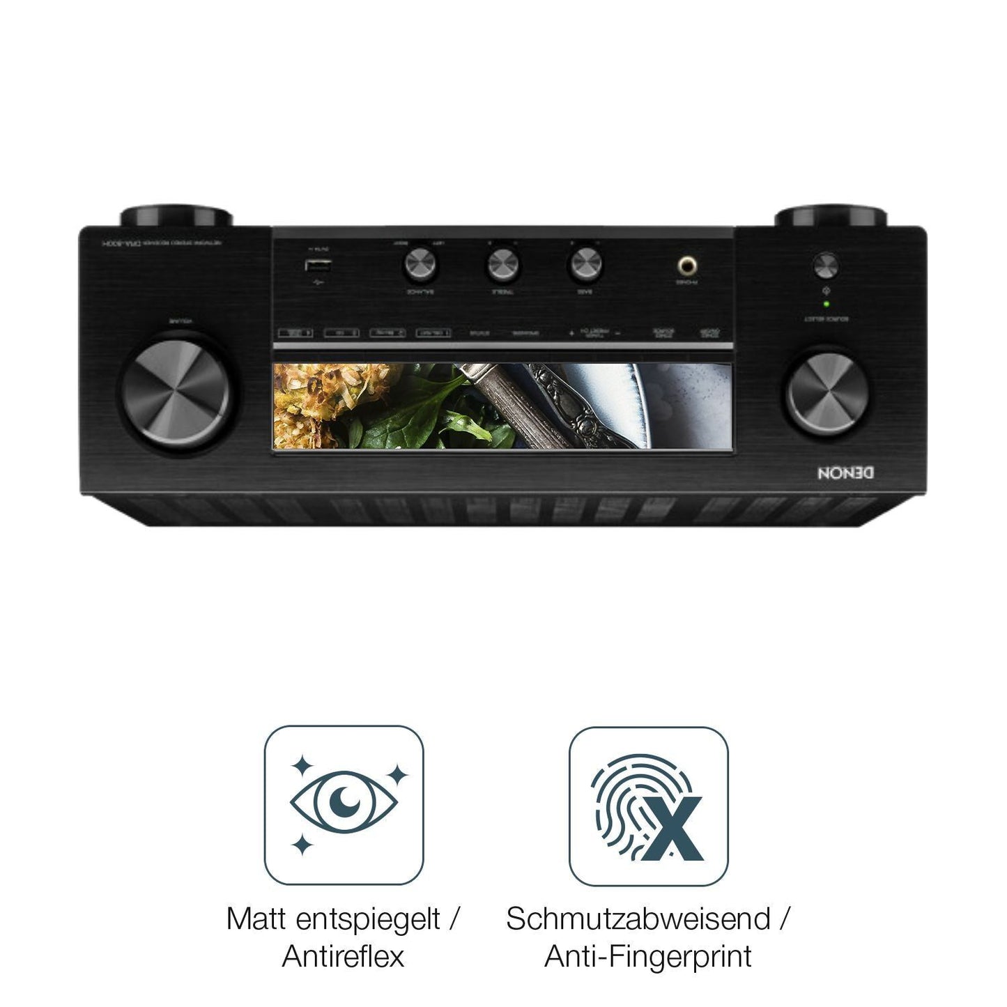 2x Schutzfolie matt für Denon DRA-800H Display-Sch (4)