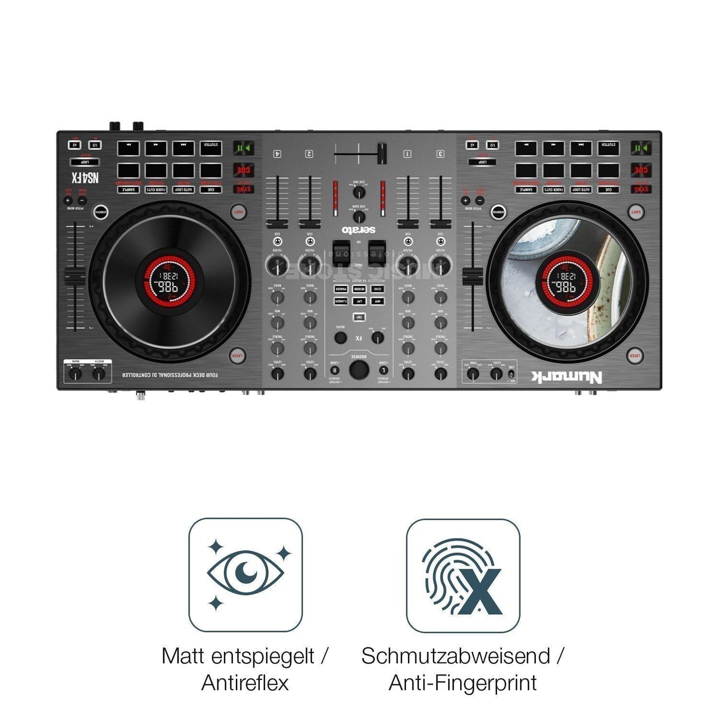 2x Schutzfolie matt für Numark NS4FX Jog Display-S (4)