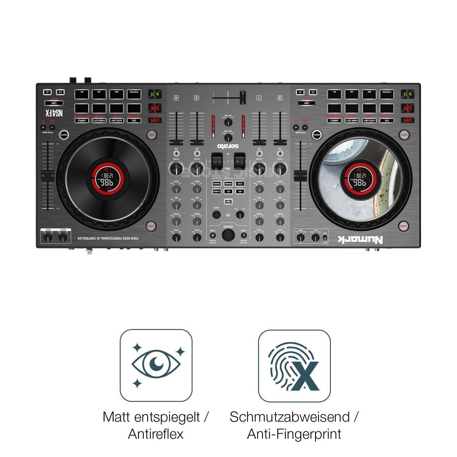 2x Schutzfolie matt für Numark NS4FX Jog Display-S (4)