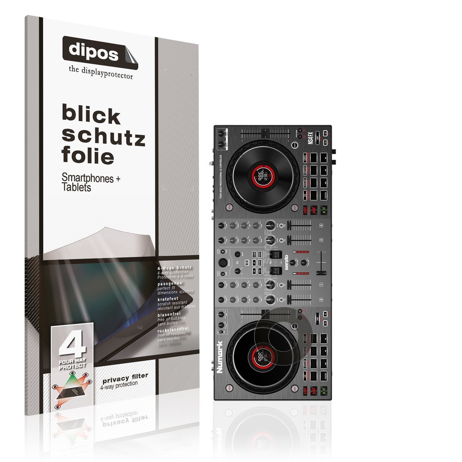Blickschutzfolie für Numark NS4FX Jog matt Schutzf (1)