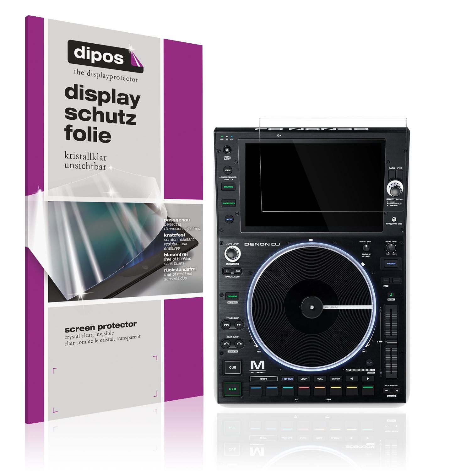 2x Schutzfolie klar für Denon DJ SC6000M Prime Dis (1)