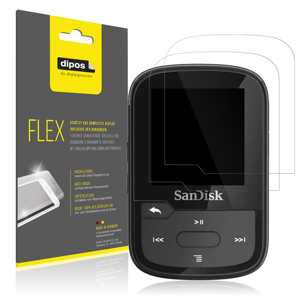 2x 3D Full Cover Schutzfolie für SanDisk Clip Spor (1)