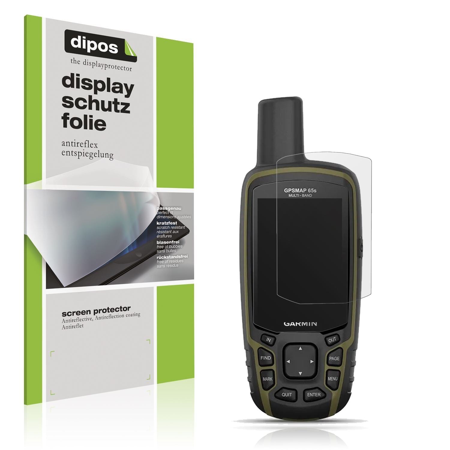 2x Schutzfolie matt für Garmin GPSMAP 65 Display-S (1)