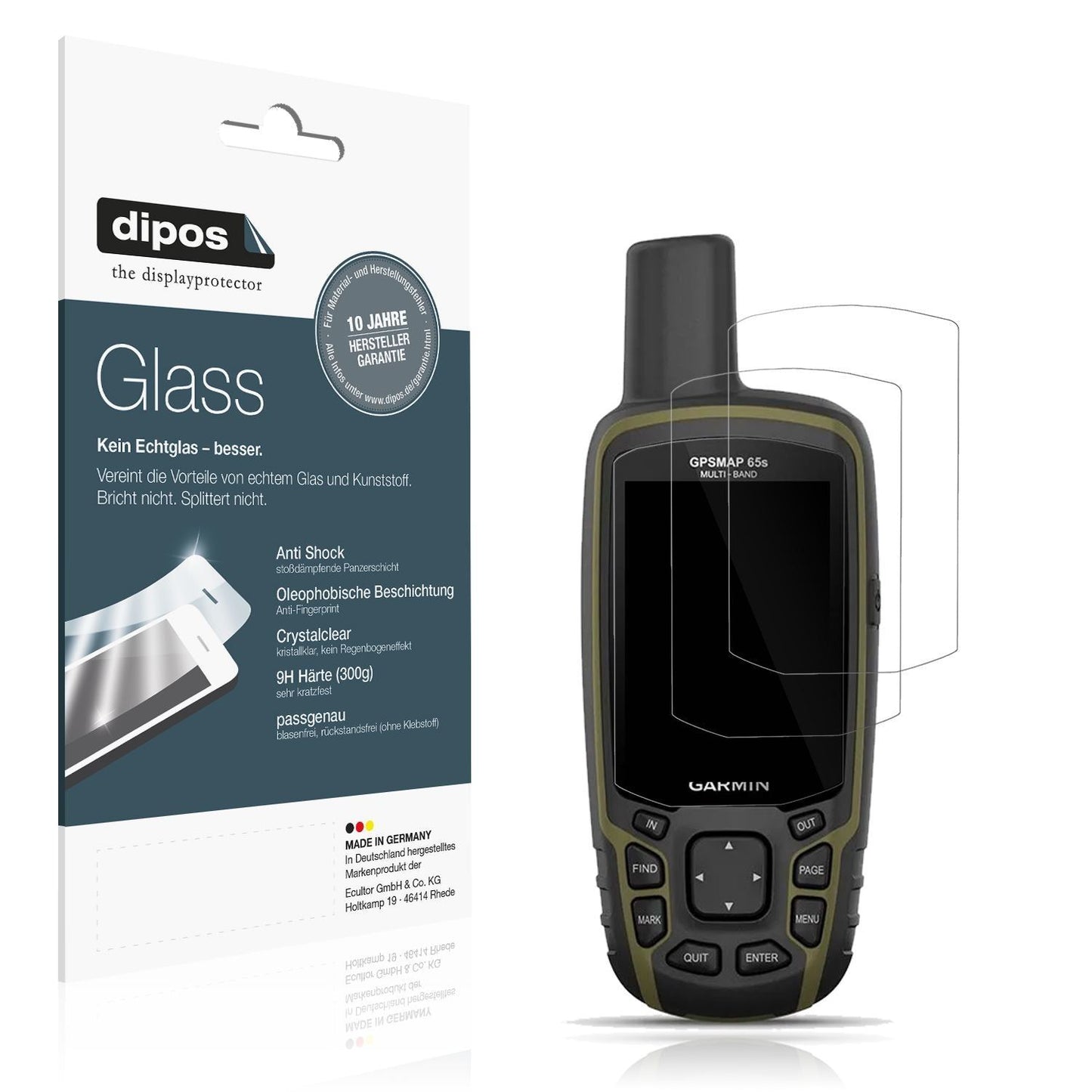 2x 9H Schutzfolie für Garmin GPSMAP 65 Panzerfolie (1)