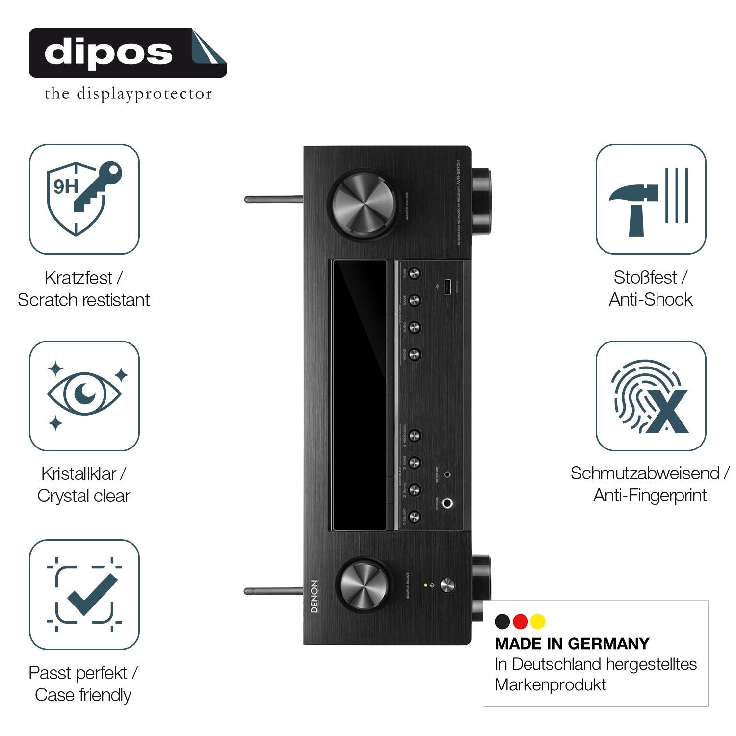 2x 9H Schutzfolie für Denon AVR-S970H Panzerfolie (7)