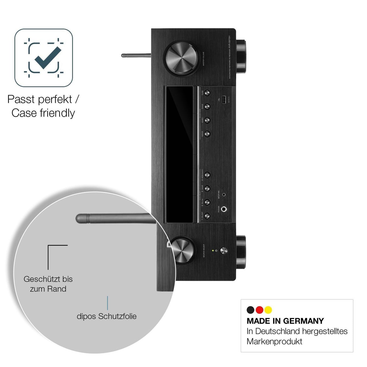 2x 9H Schutzfolie für Denon AVR-X1700H Panzerfolie (6)