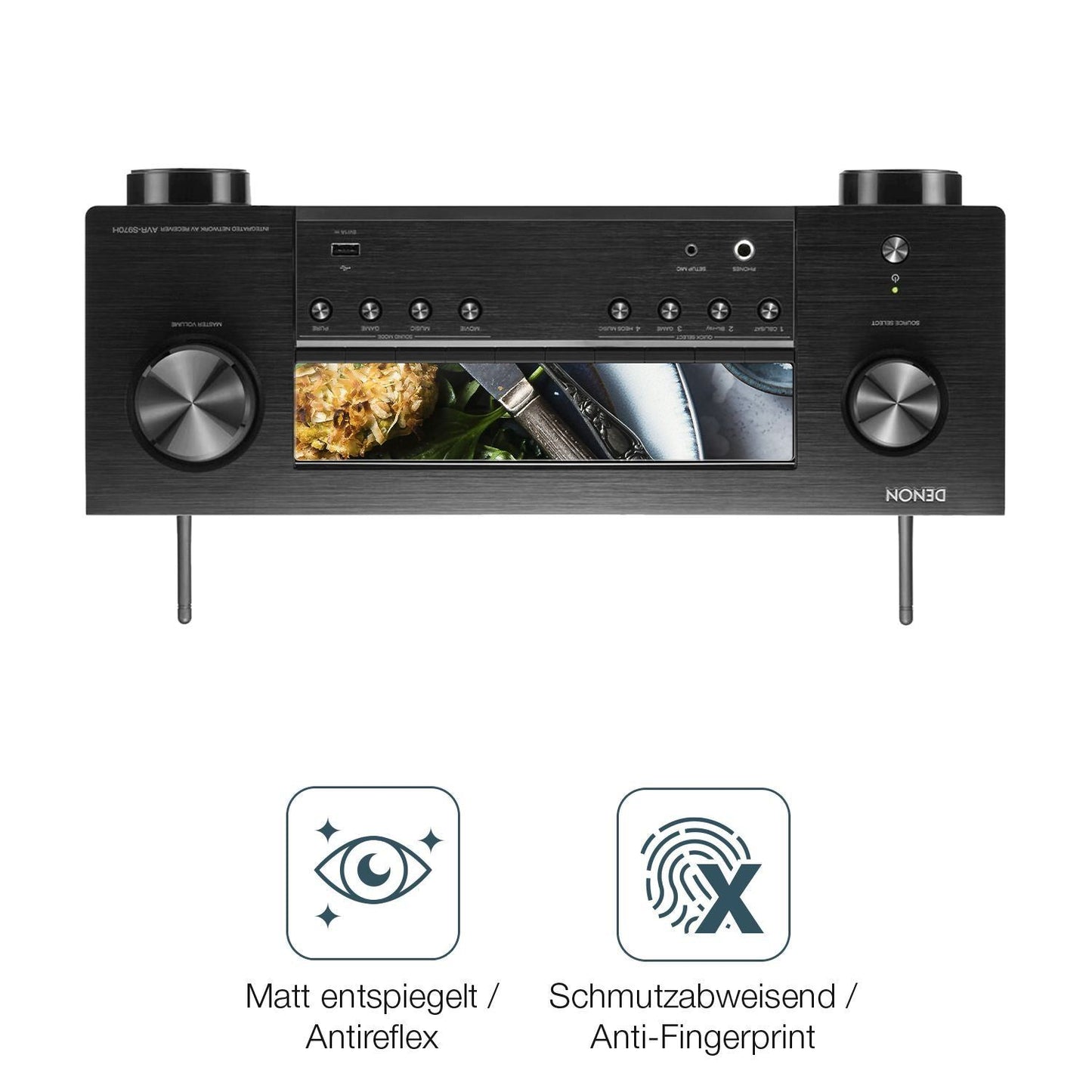 2x Schutzfolie matt für Denon AVR-X2800H Display-S (4)